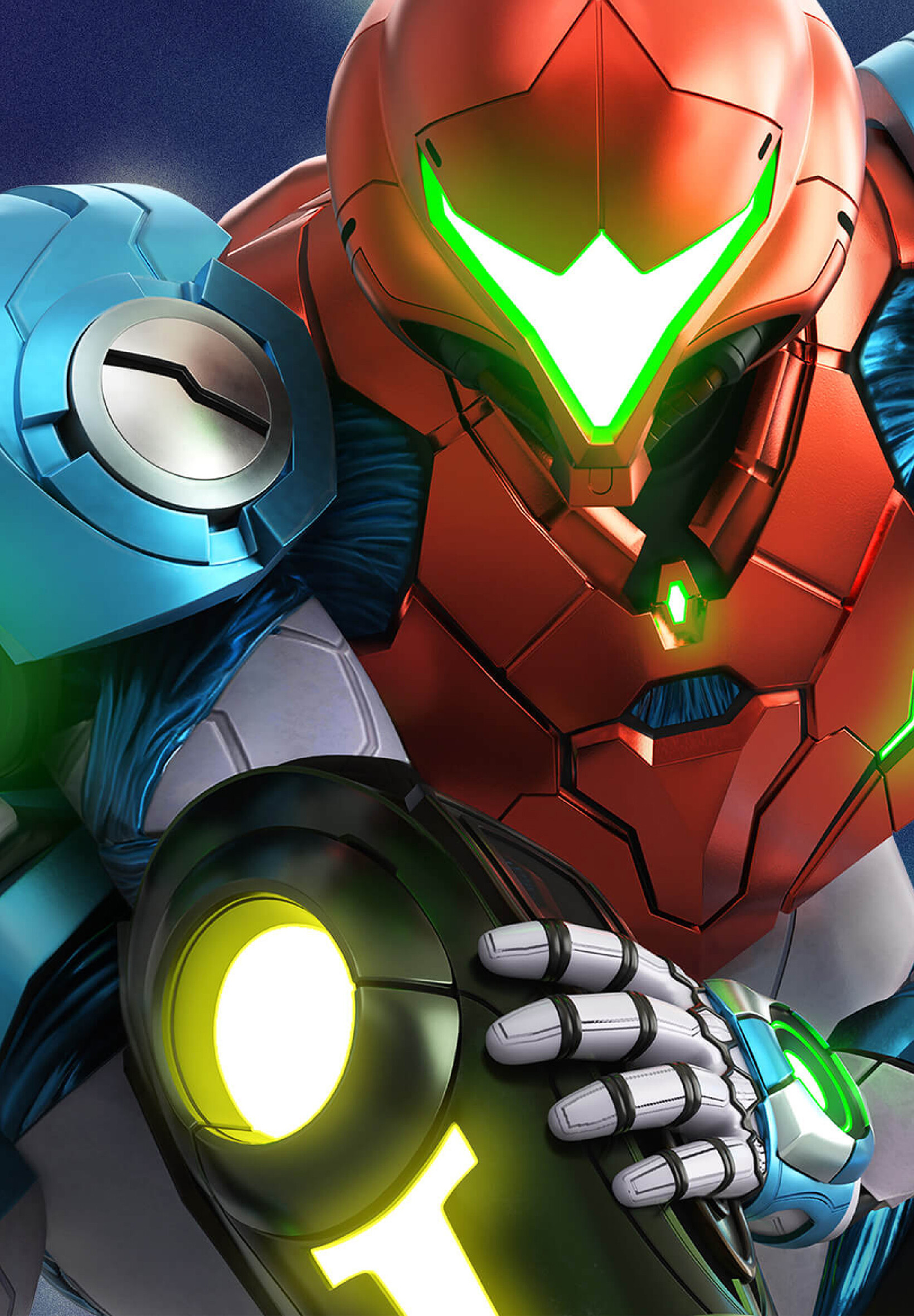 Metroid Dread: Samus Aran is an ex-soldier of the Galactic Federation who became a galactic bounty hunter, usually fitted with a powered exoskeleton that is equipped with weapons such as directed-energy weapons and missiles. 1640x2360 HD Wallpaper.