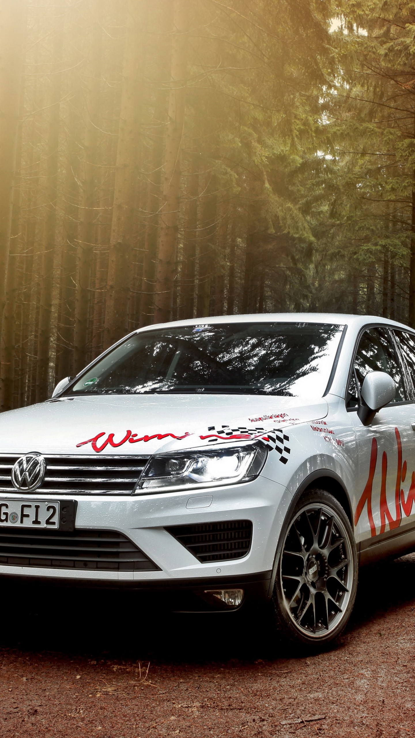 Volkswagen Touareg, Wimmer RS, White forest cars, 1440x2560 HD Handy