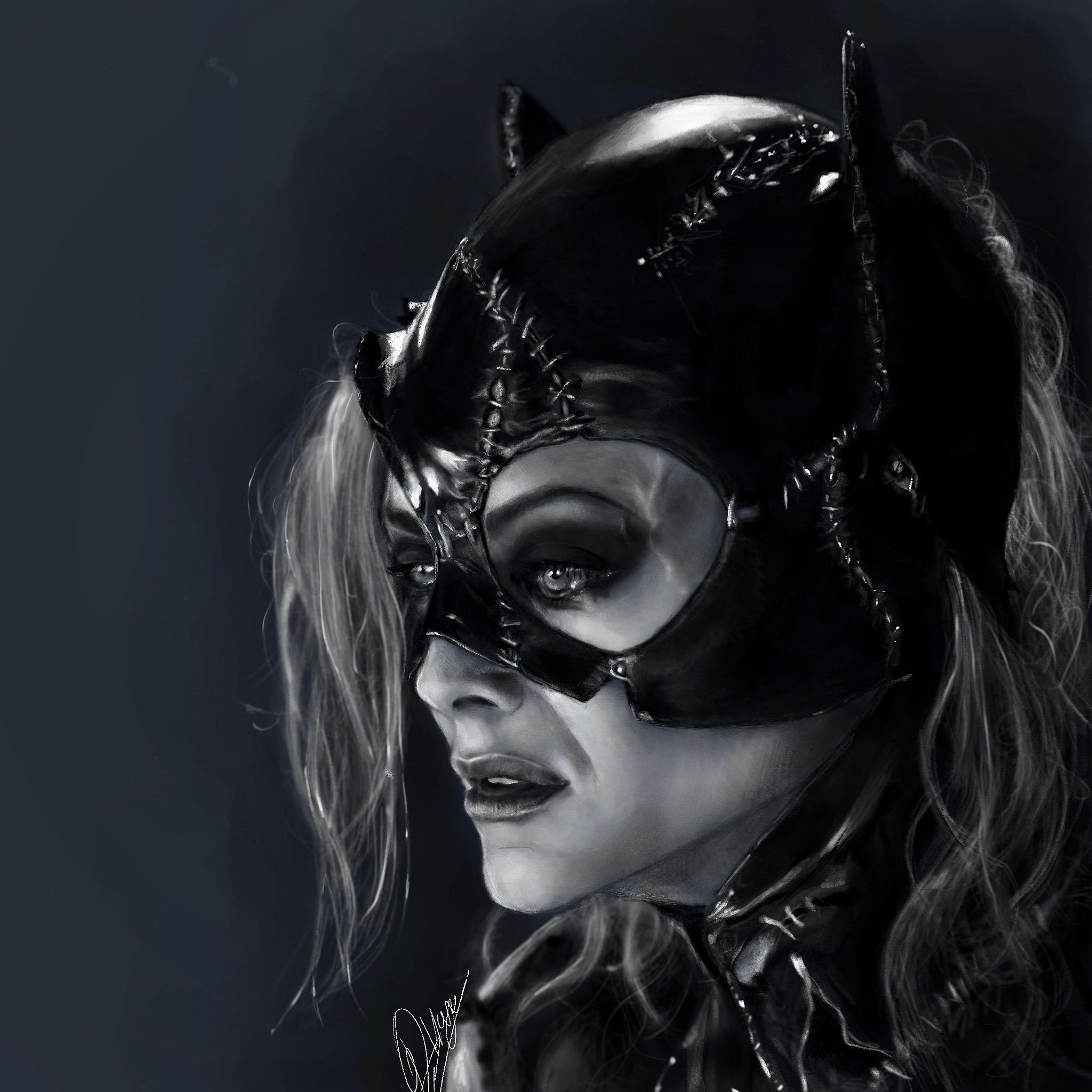 Fanart, Michelle Pfeiffer, Catwoman drawn, Tangocontroller rcatwoman, 2050x2050 HD Handy