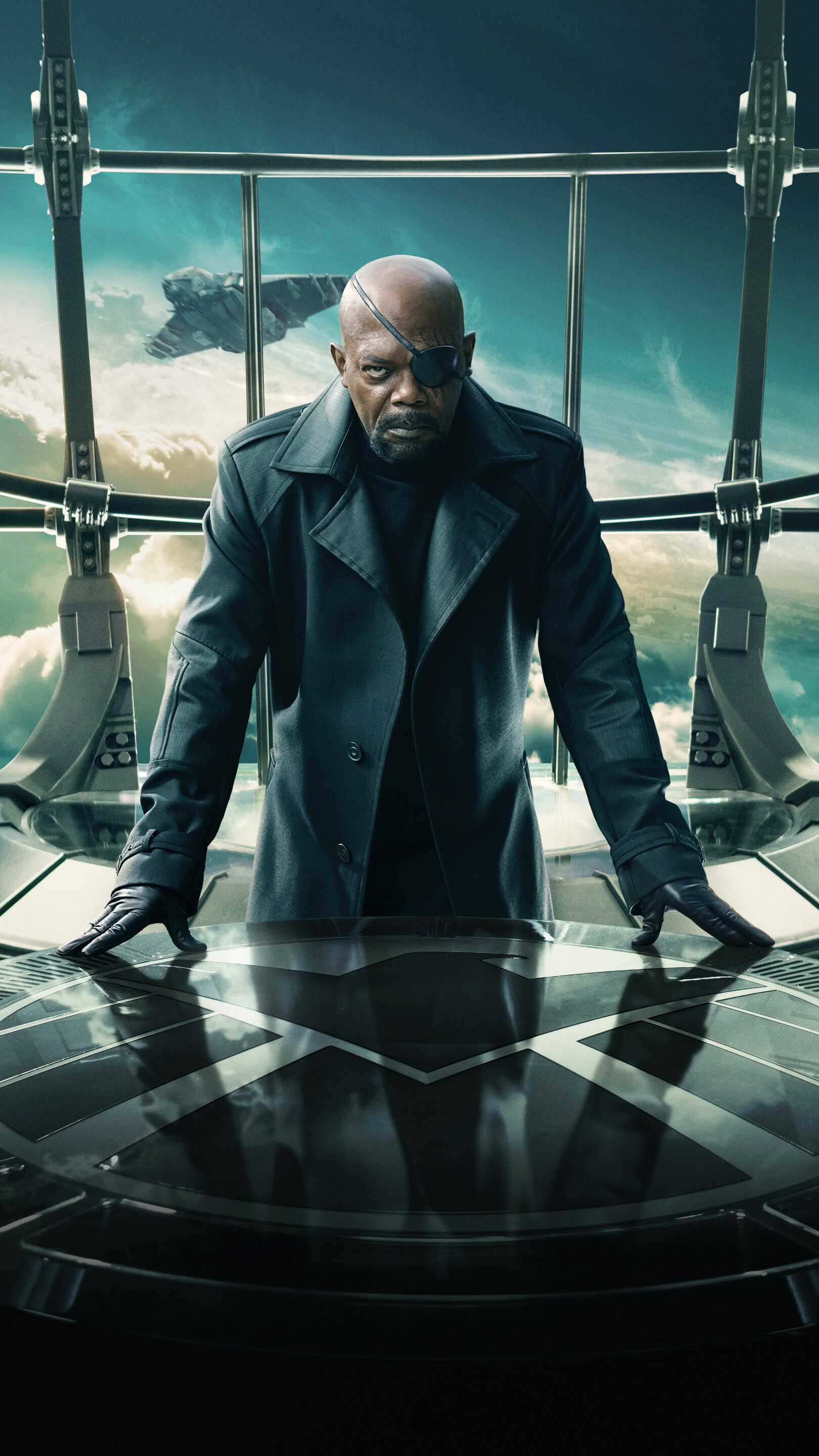 Marvel Heroes: Nick Fury, A fictional character portrayed by Samuel L. Jackson. 1620x2880 HD Wallpaper.