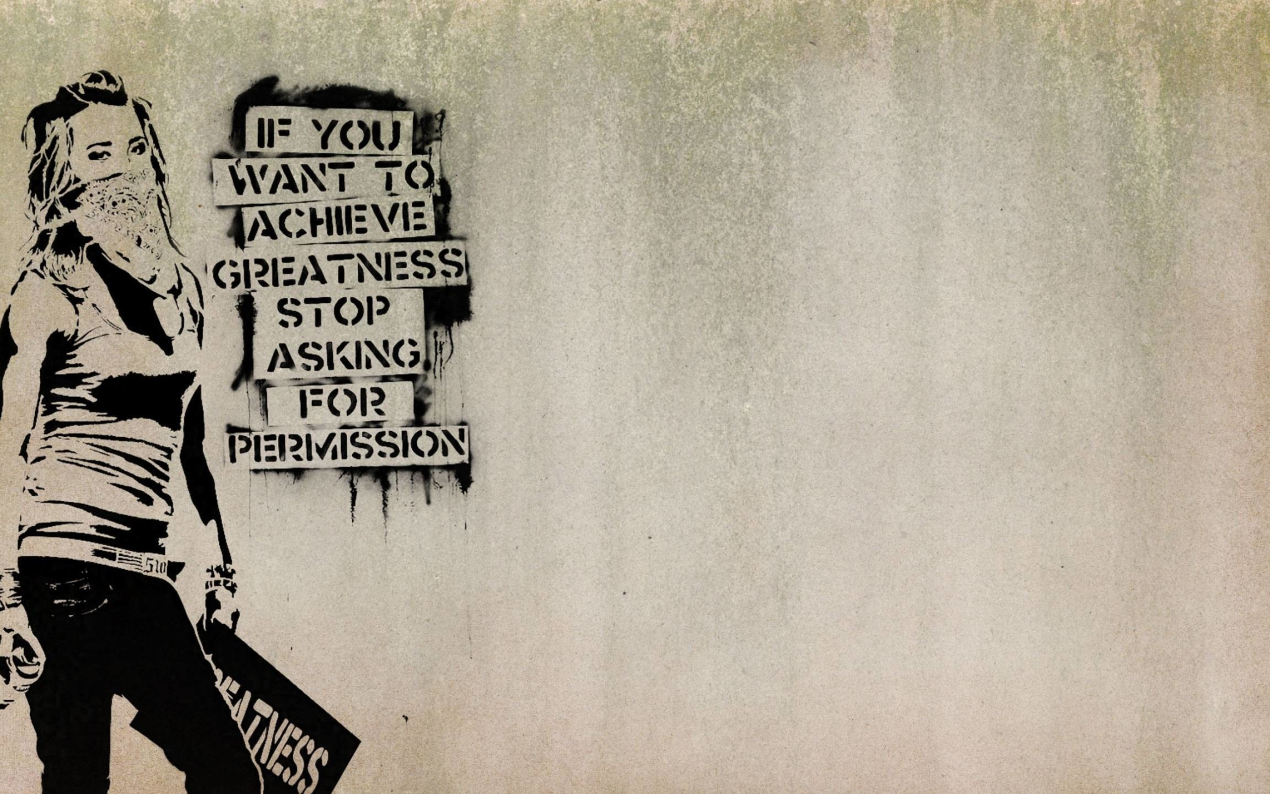 Banksy: An activist, provocative, anti-capitalist and mysterious street artist. 2560x1600 HD Background.
