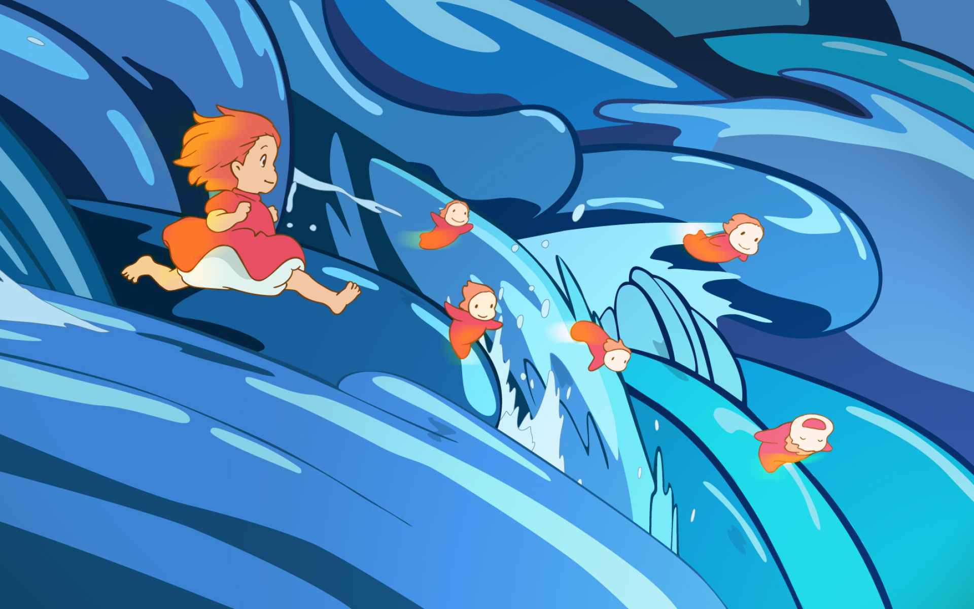 Ponyo: A magic fish who has decided that she wants to live with Sosuke and the other humans. 1920x1200 HD Wallpaper.