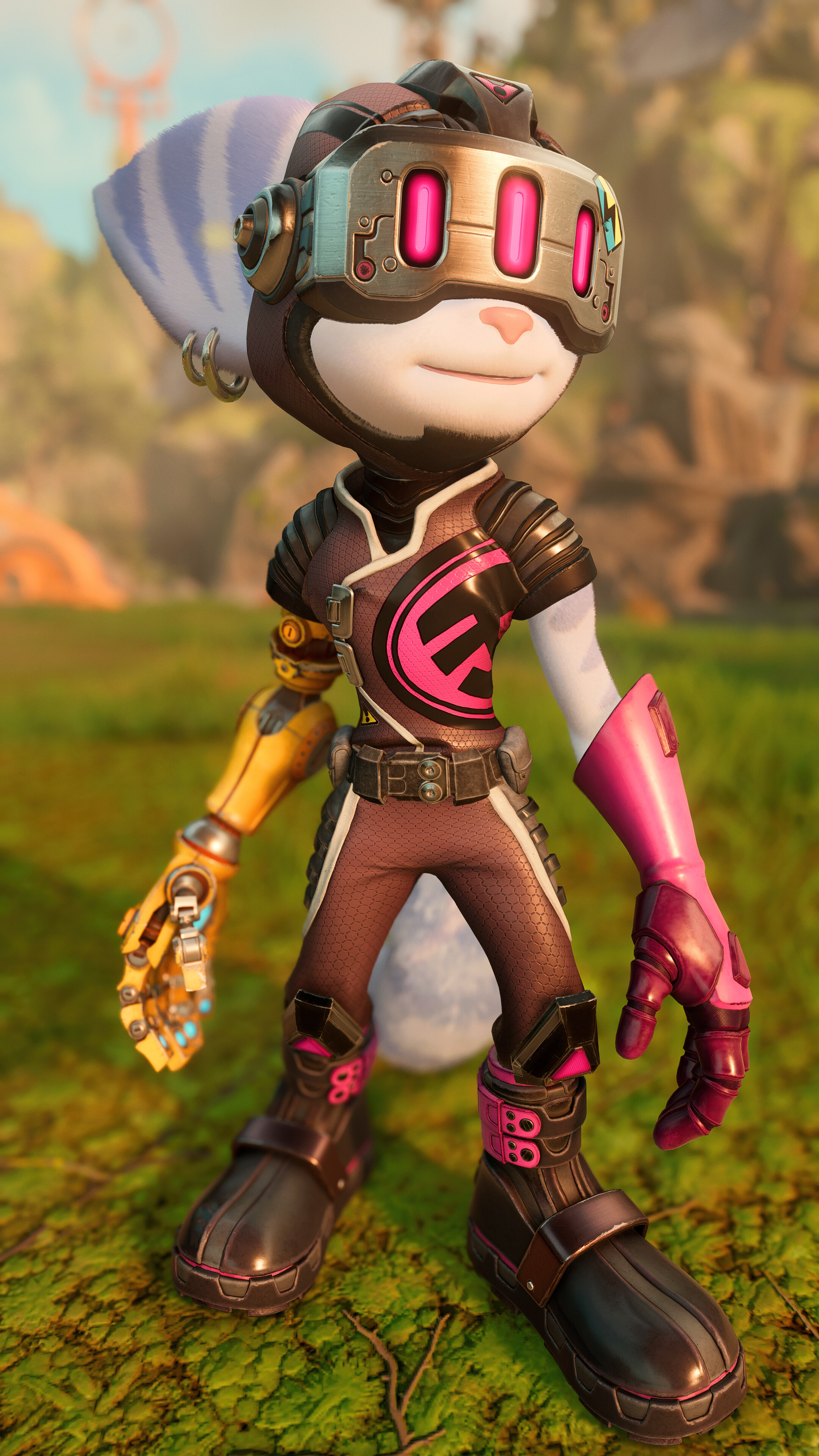 Ratchet and Clank: Rift Apart: An anthropomorphic character known as a Lombax, His first appearance was on Planet Veldin. 2160x3840 4K Wallpaper.