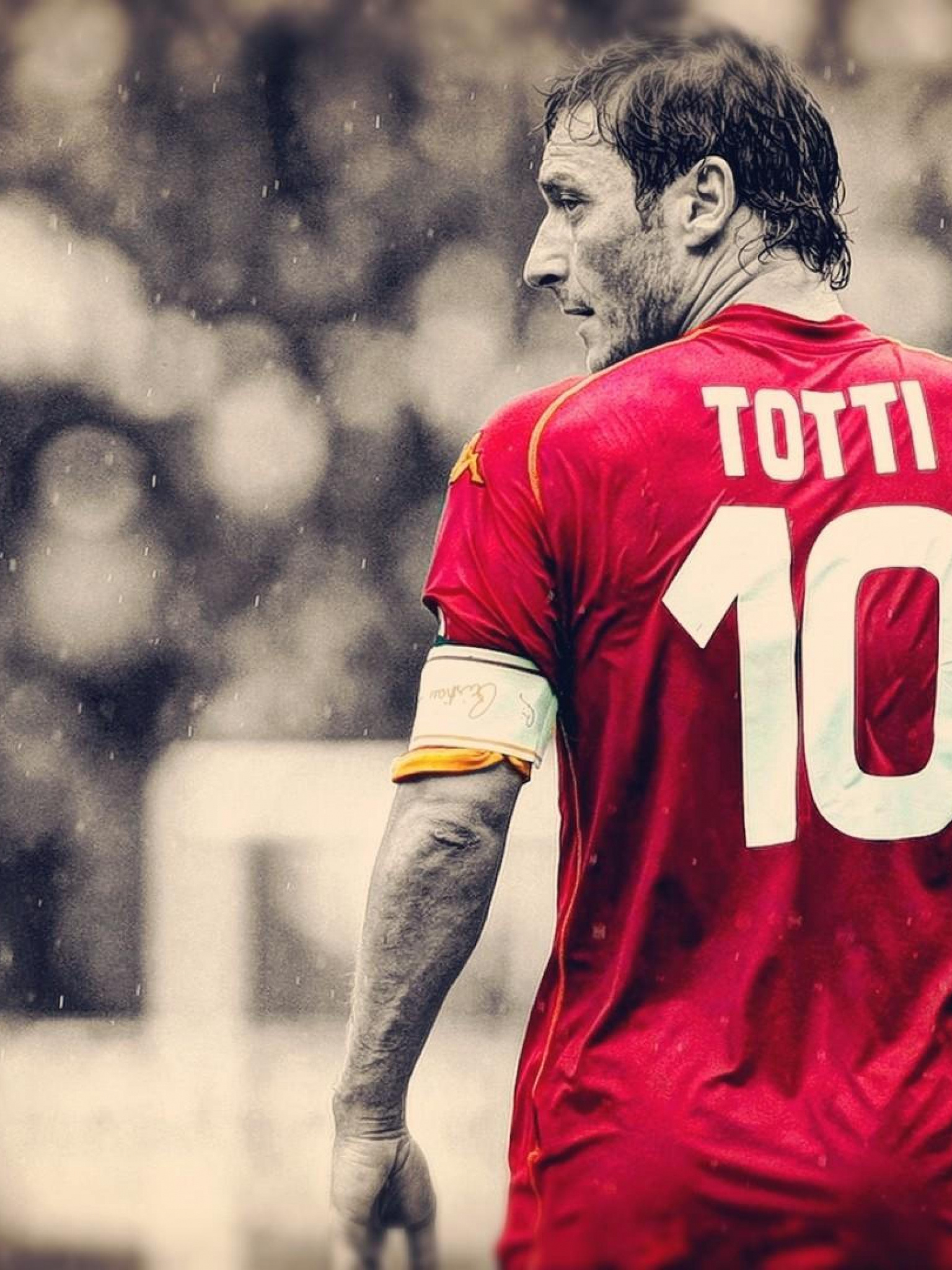 Francesco Totti: Best known for playing as a second striker or an attacking midfielder. 1540x2050 HD Background.