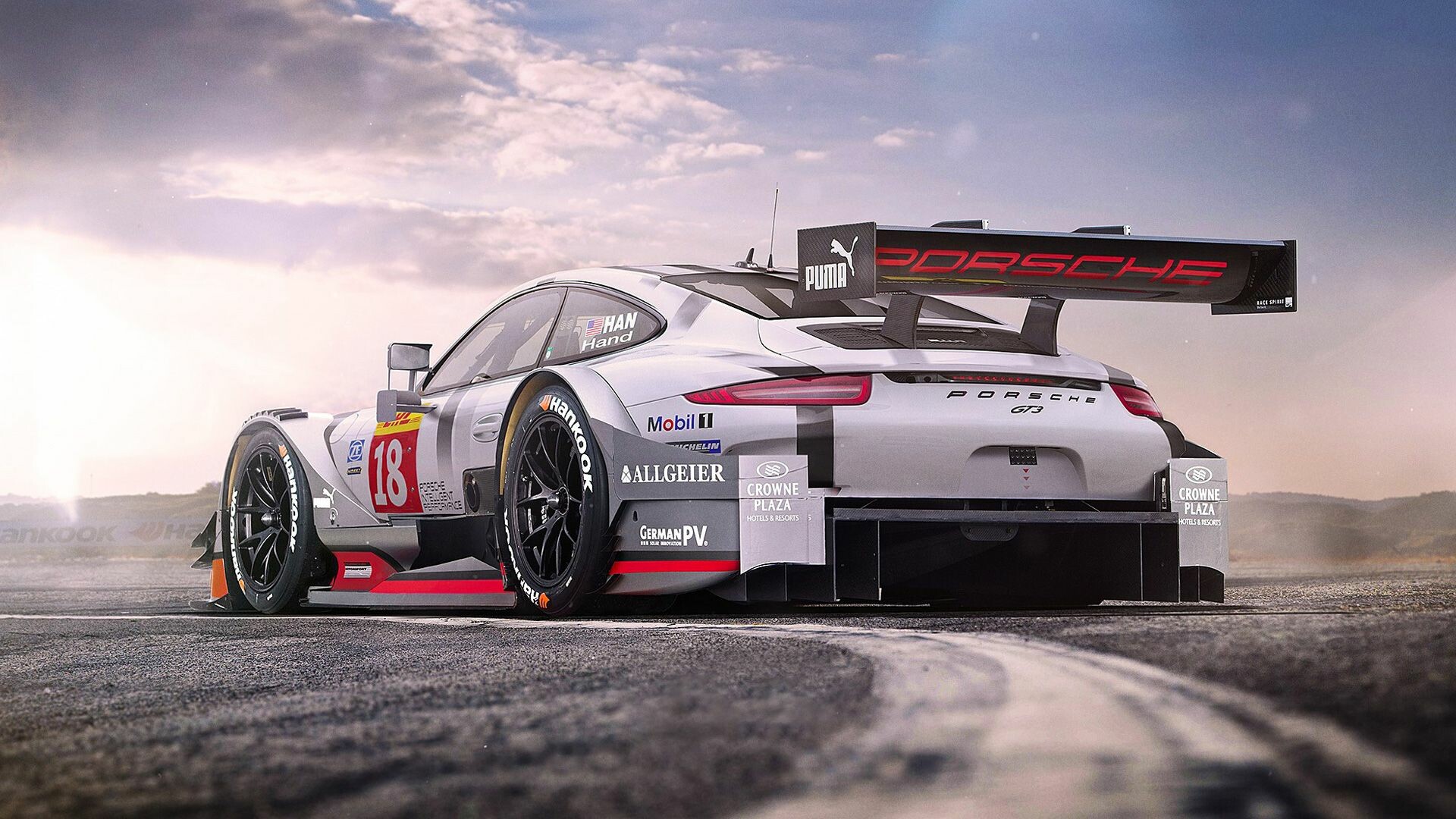 Porsche: Race car, Carrera Cup, One of the preeminent one-make racing series in the world. 1920x1080 Full HD Background.