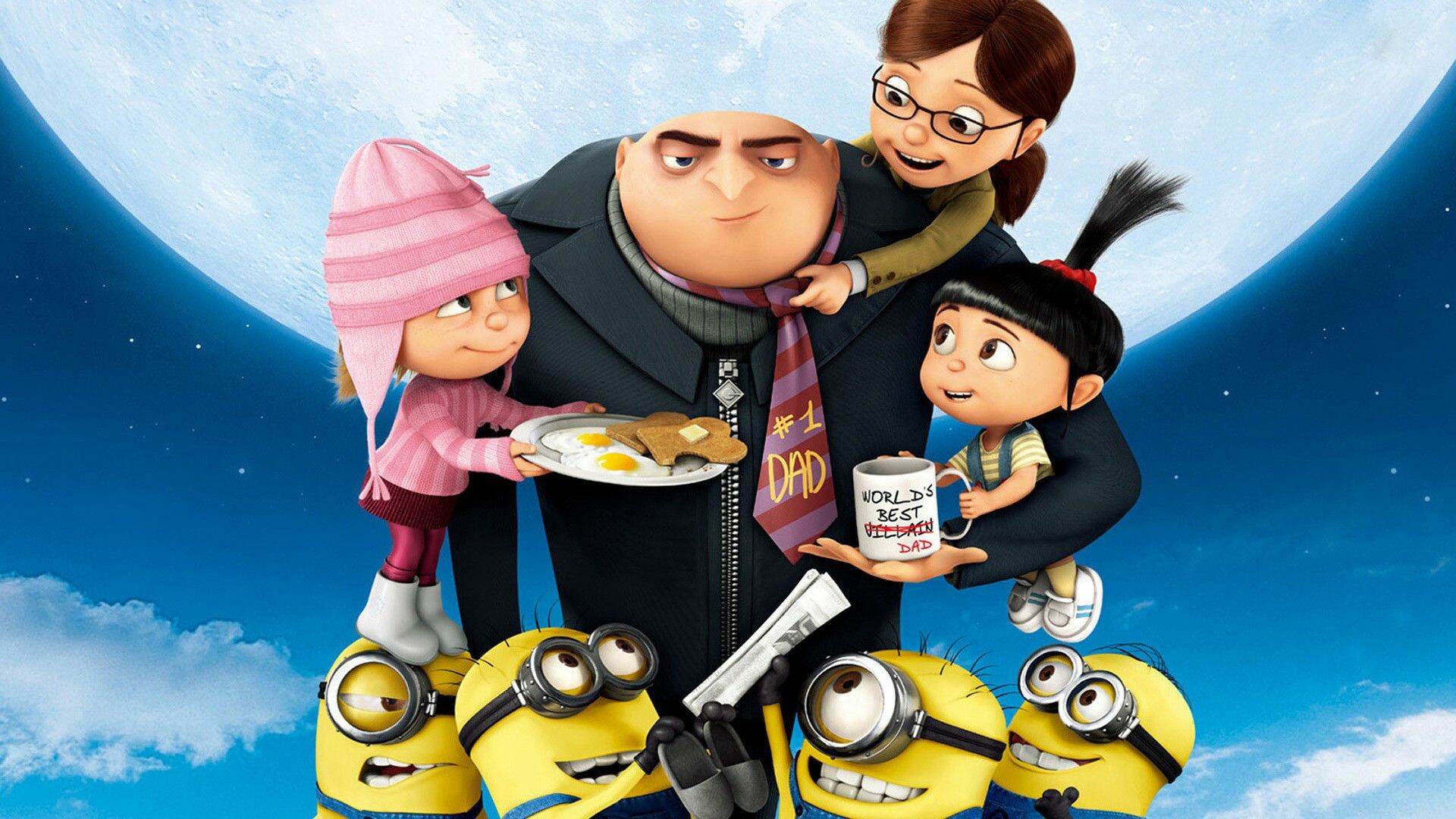 Despicable Me: Was nominated for Best Animated Feature Film at the Golden Globe Awards, BAFTA Awards and Annie Awards. 1920x1080 Full HD Background.