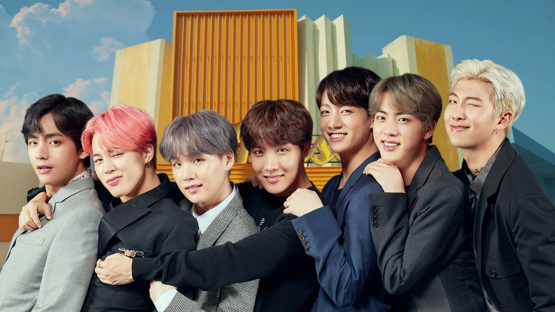 BTS: The band launched their first Japanese studio album, Wake Up, in December 2014. 1920x1080 Full HD Background.
