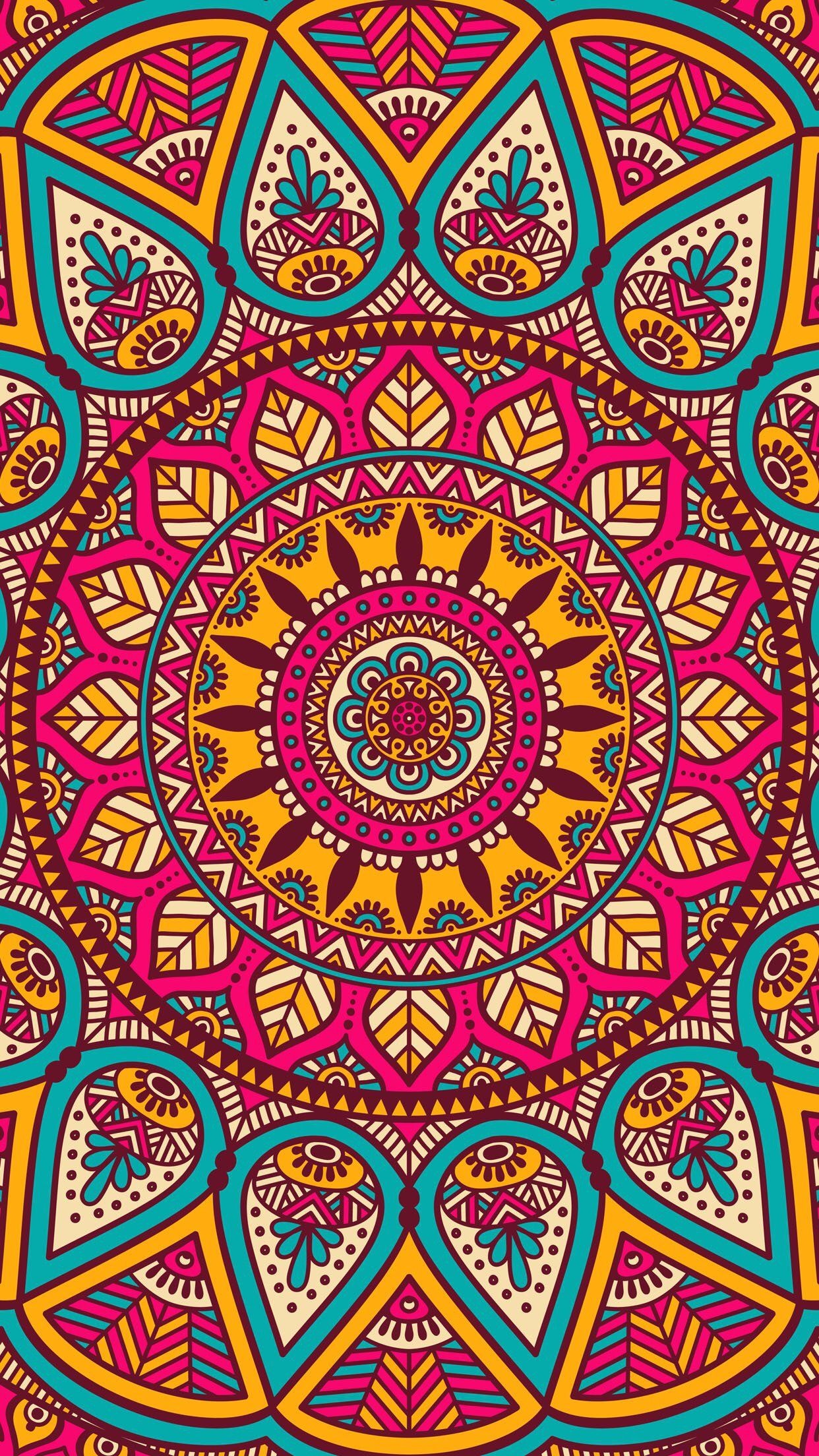 Intricate mandala art, Beautiful color scheme, Abstract patterns, Artistic wallpaper, 1250x2210 HD Phone