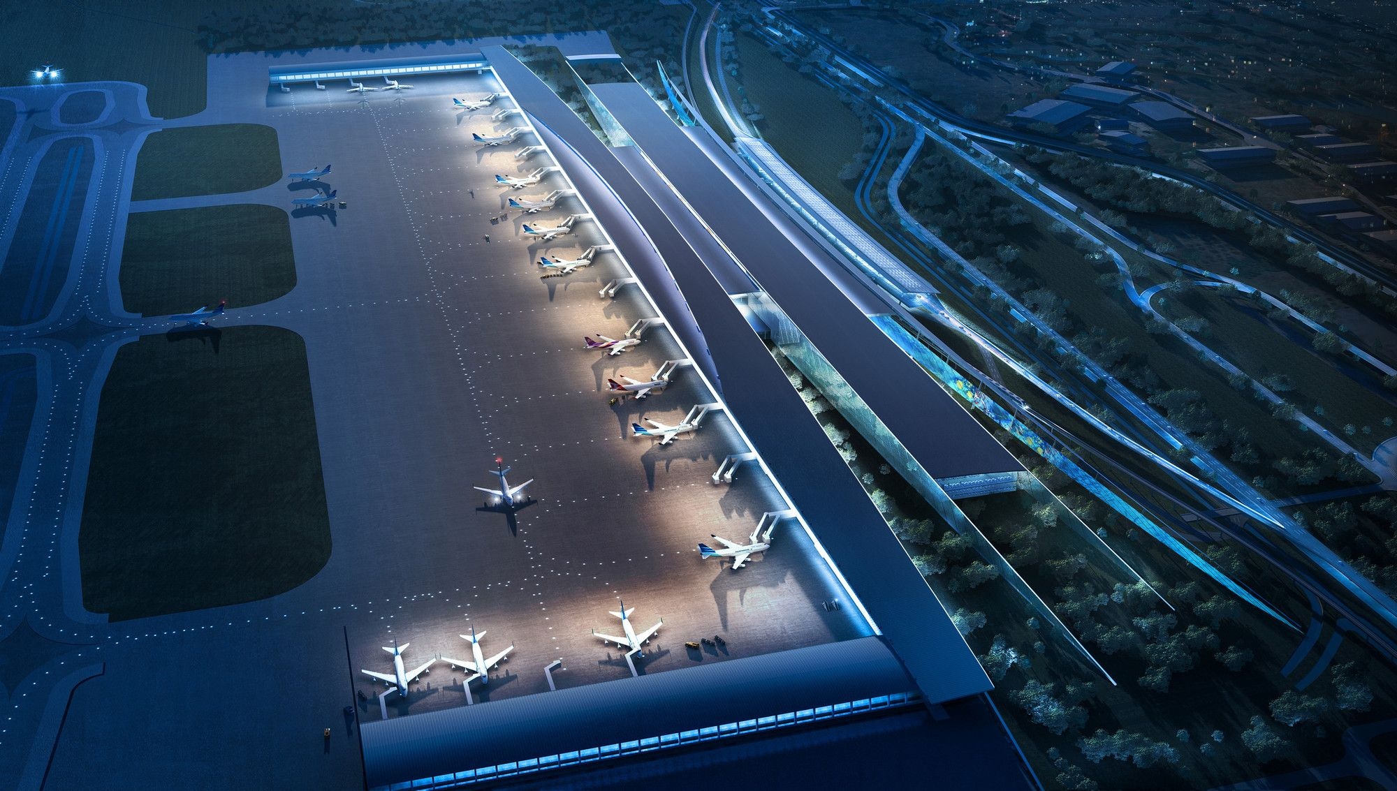 Soekarno-Hatta Airport, Airport design, International airport, Woodhead, 2000x1140 HD Desktop