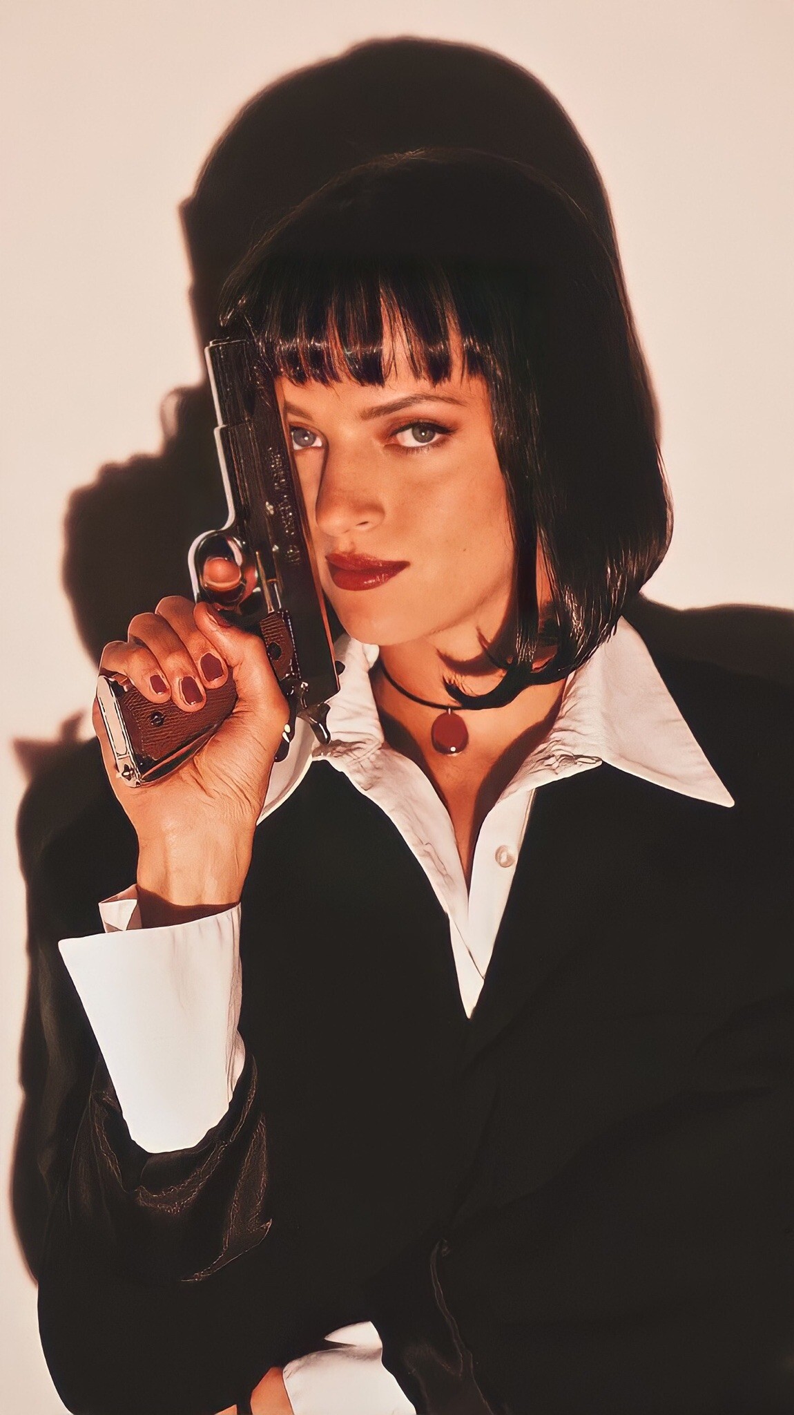 Pulp Fiction: Uma Thurman received a nomination for the Academy Award for Best Supporting Actress. 1150x2050 HD Wallpaper.