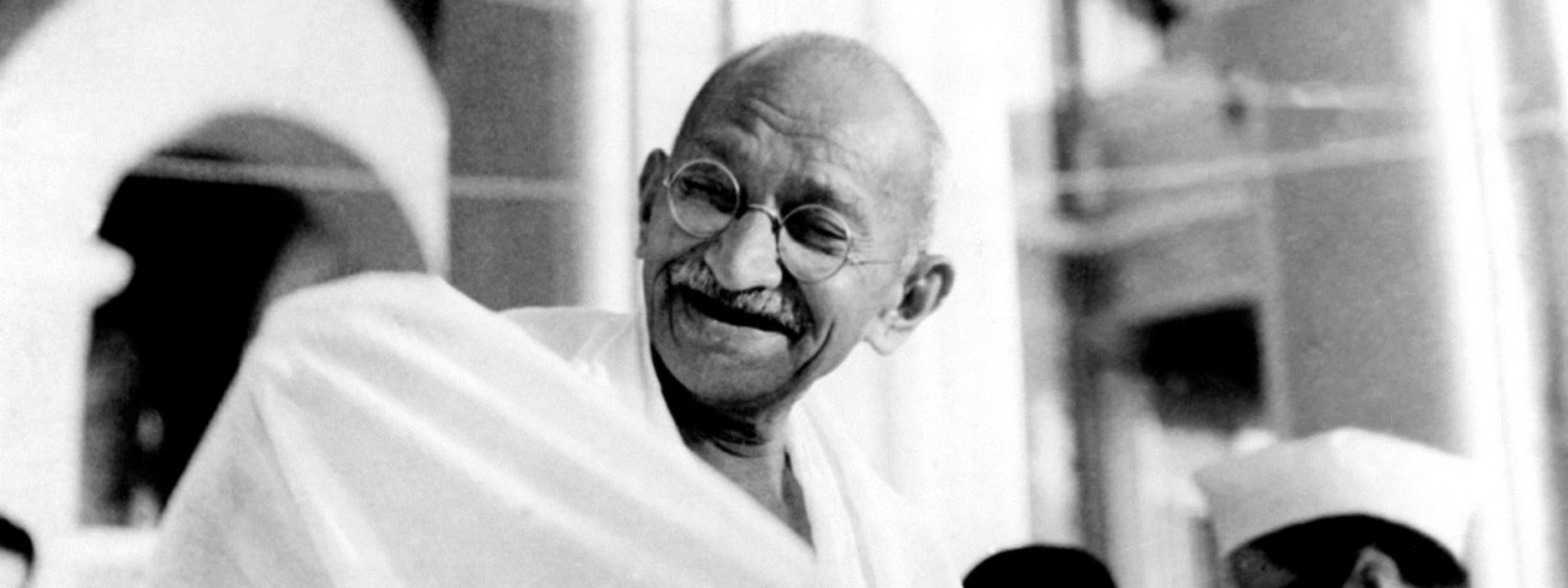 Mahatma Gandhi, Symbol of peace, Inspirational figure, Unifying leader, 3840x1440 Dual Screen Desktop