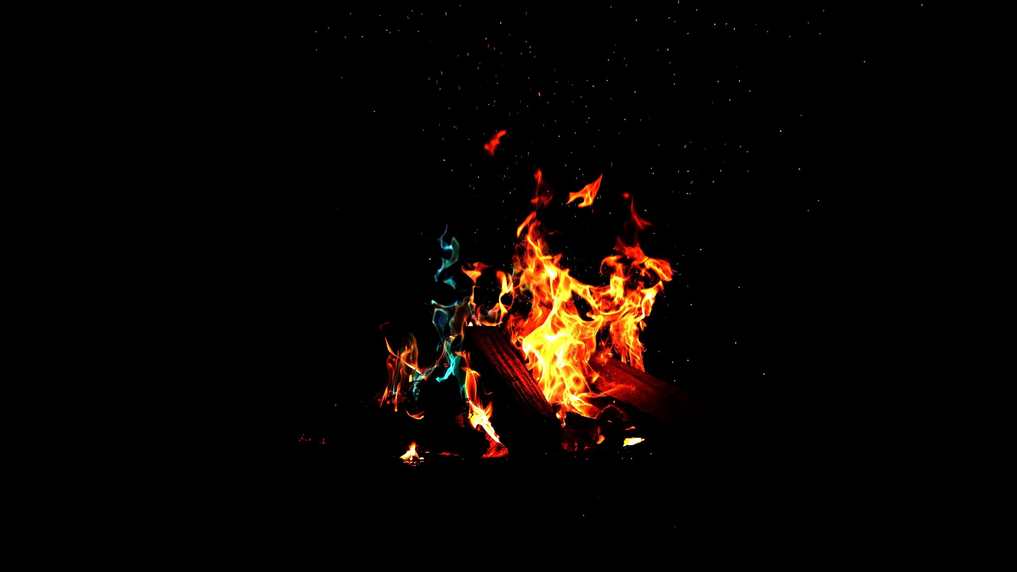 Dark fire, Mysterious flames, Sinister glow, Shadows dance, Fiery darkness, 3840x2160 4K Desktop