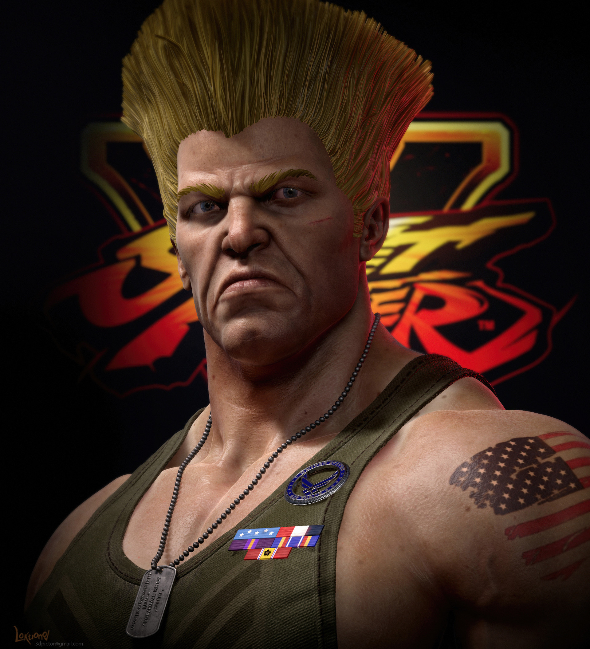 Guile, Andrew Loktionov, Street Fighter, 1920x2120 HD Phone