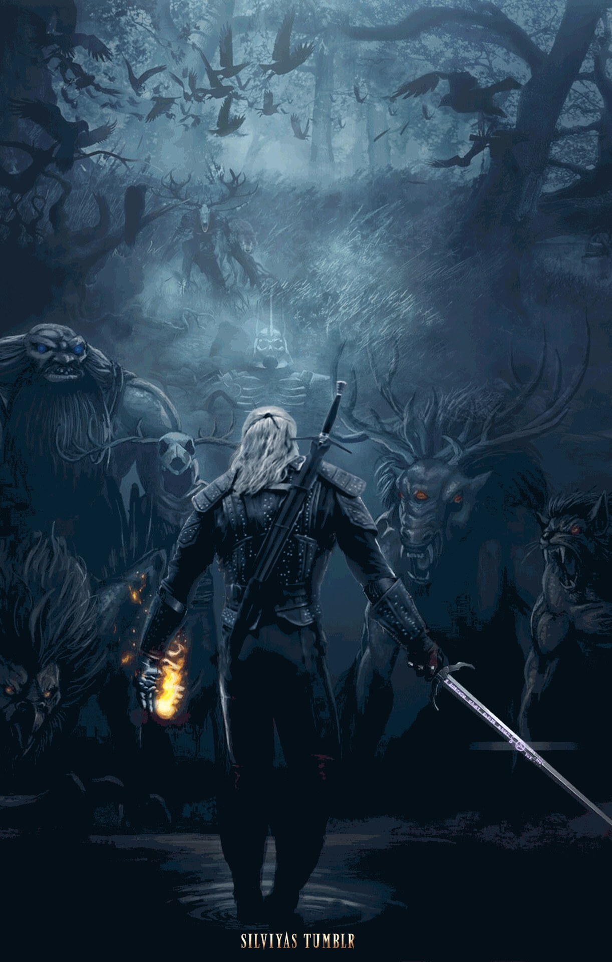 The Witcher (Game): A magical mutant made for hunting and killing monsters, Geralt of Rivia. 1230x1920 HD Wallpaper.
