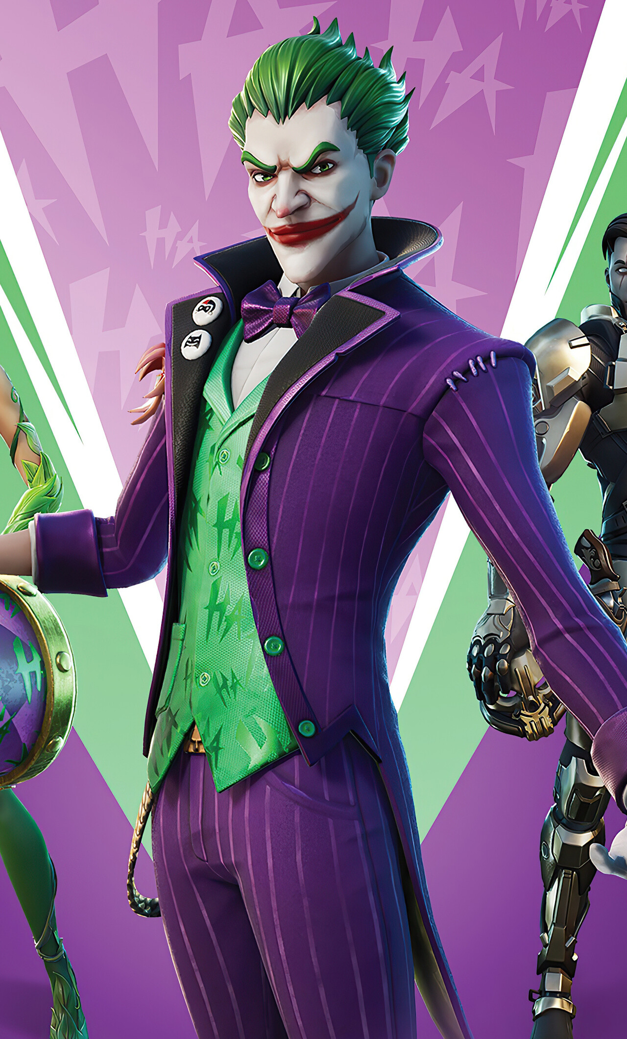 Fortnite: Joker, A DC Series Outfit that can be obtained by purchasing The Last Laugh Bundle. 1280x2120 HD Background.