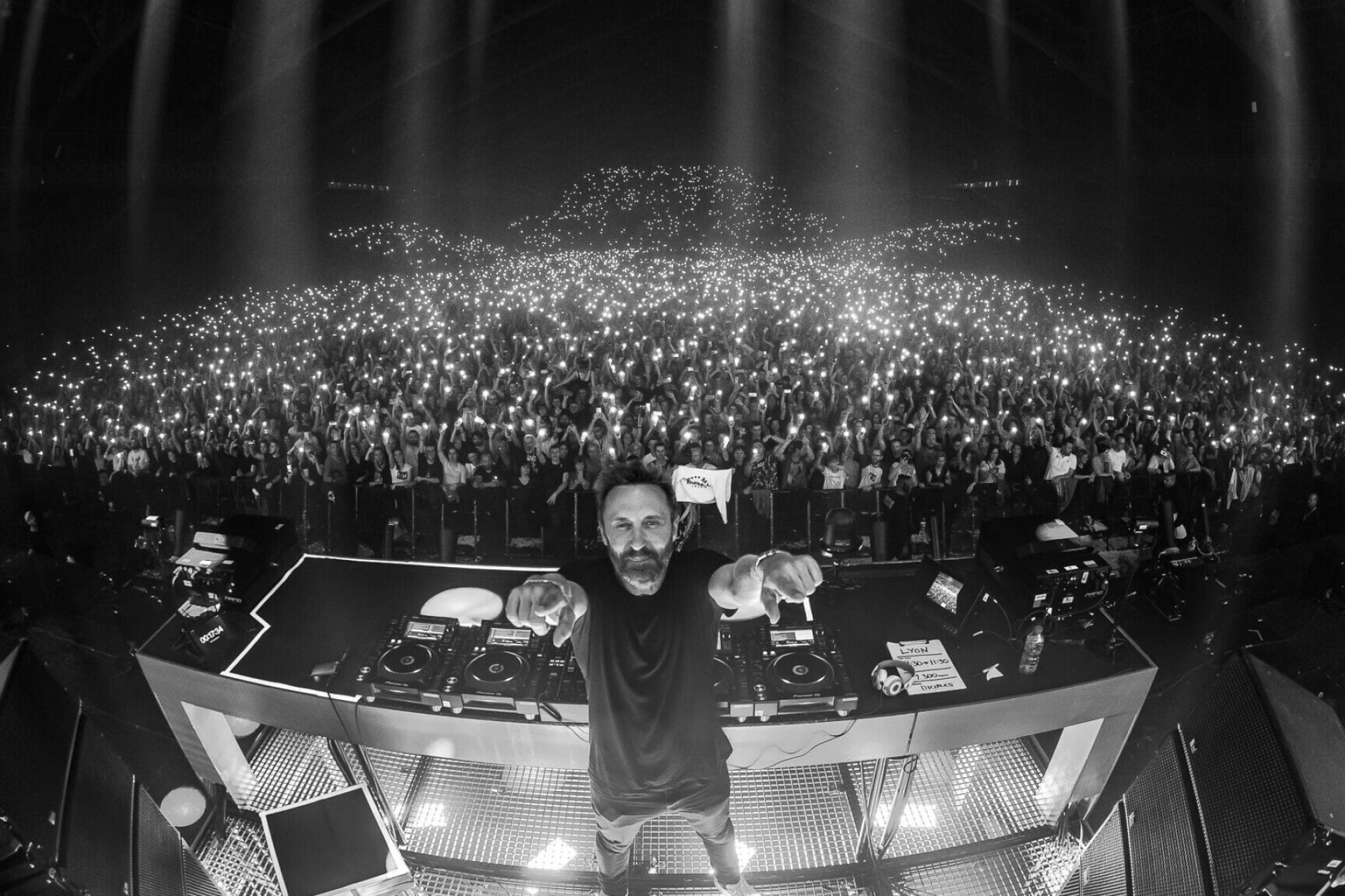 David Guetta: United At Home series, The superstar DJ, Monochrome. 1920x1280 HD Wallpaper.
