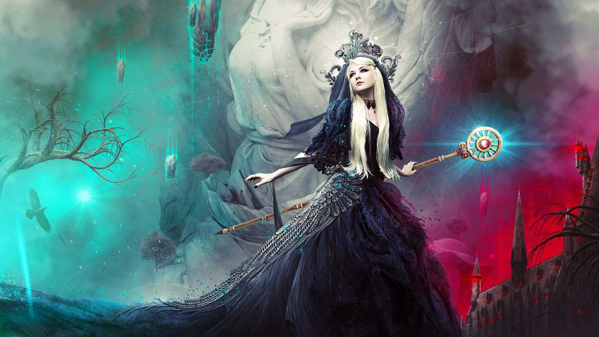 Witch: A spell-casting wizard, Gothic. 1920x1080 Full HD Wallpaper.