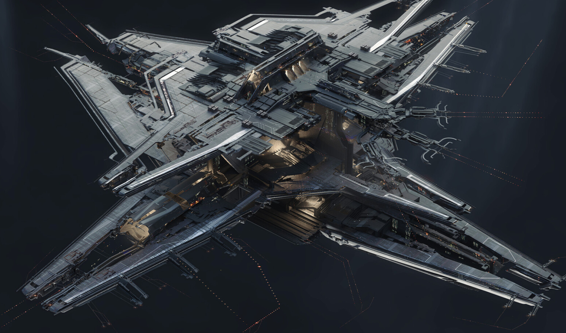 Infinite Lagrange: Antonios Outpost/Base, Space station, is a major focus of game play. 1920x1130 HD Background.
