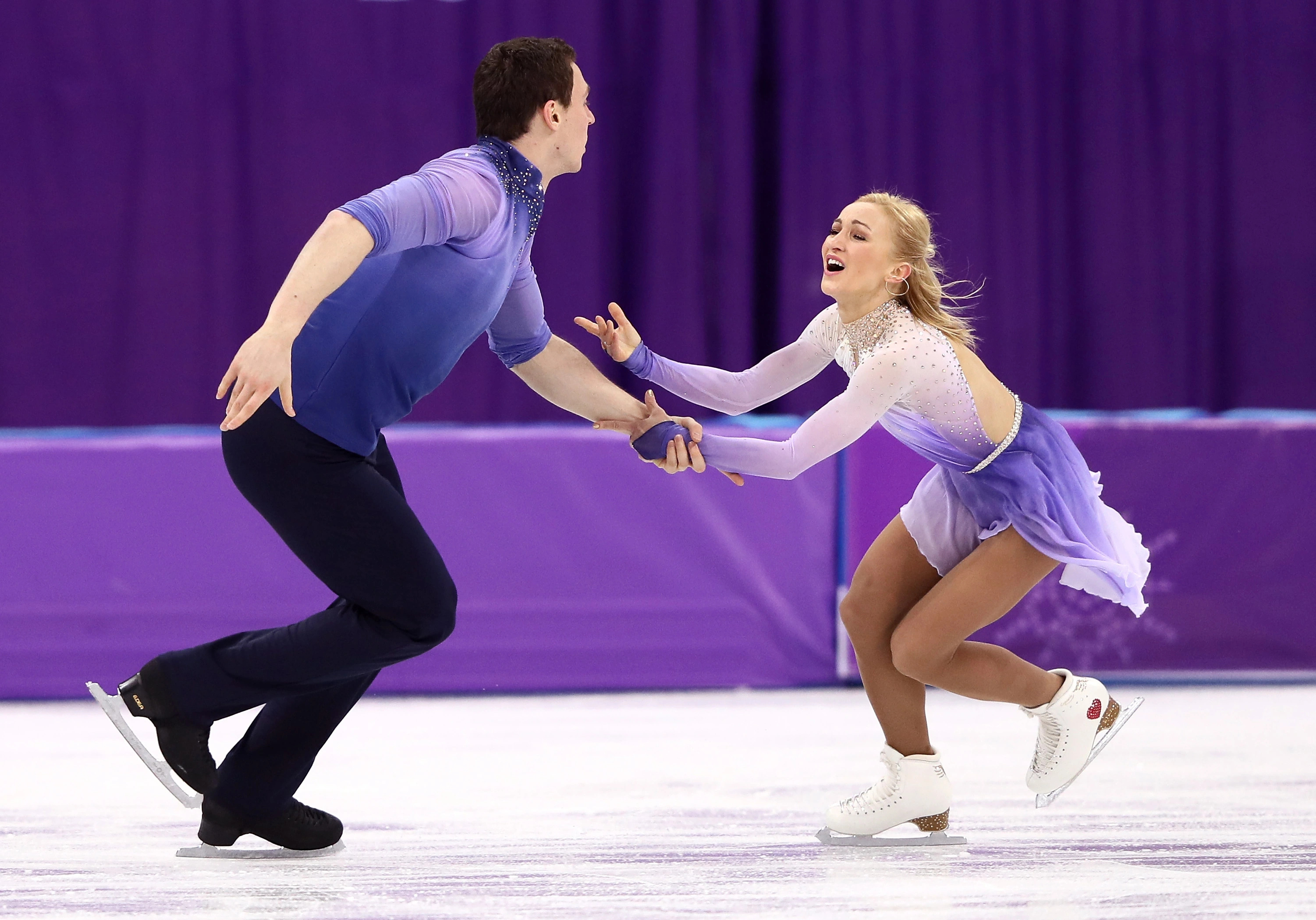 Pair Skating: Olympics 2018, German pair, Gold winners, ljona Savchenko and Bruno Massot. 3010x2100 HD Background.