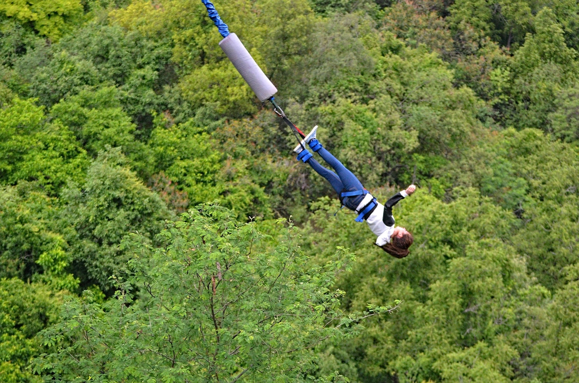 Bungee Jumping: An extreme recreational activity for real adrenaline lovers, Thrilling free-falling. 2000x1330 HD Background.