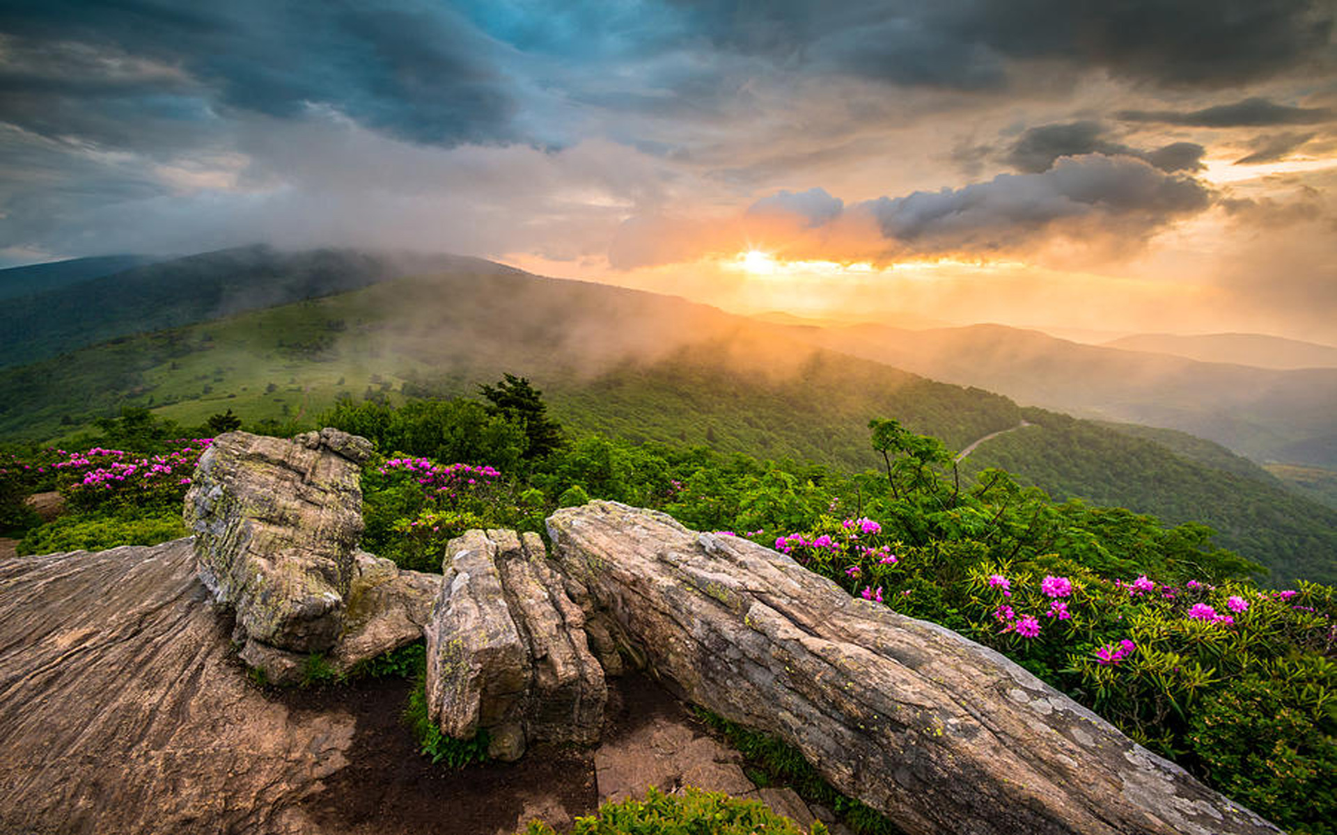 Appalachian mountains, Tennessee sunset, Landscape photography, 1920x1200 HD Desktop