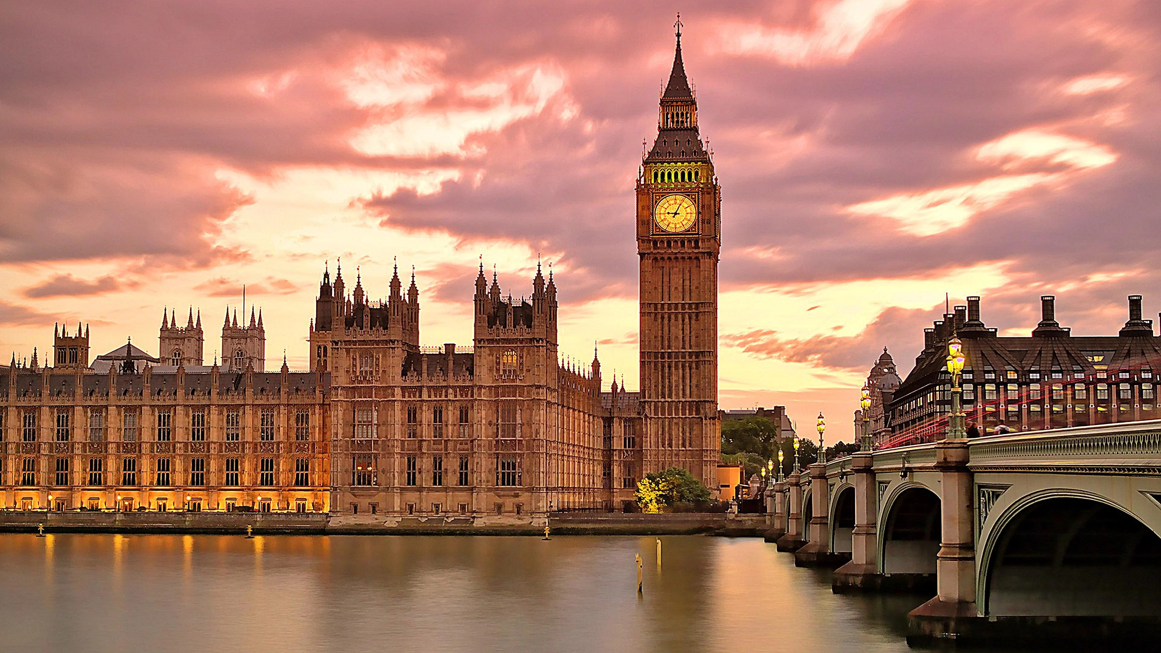 London: Big Ben, The nickname for the Great Bell of the Great Clock of Westminster. 3840x2160 4K Background.