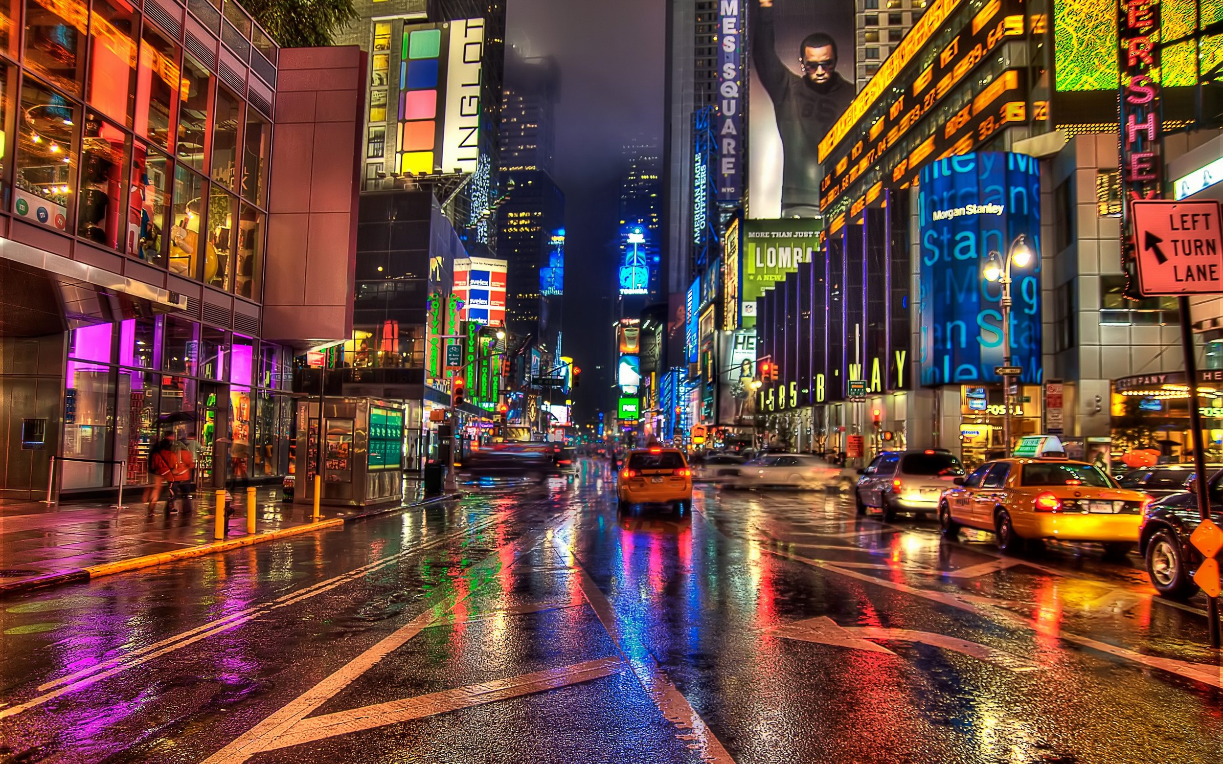 New York at Night, Night time city wallpaper, 2500x1570 HD Desktop