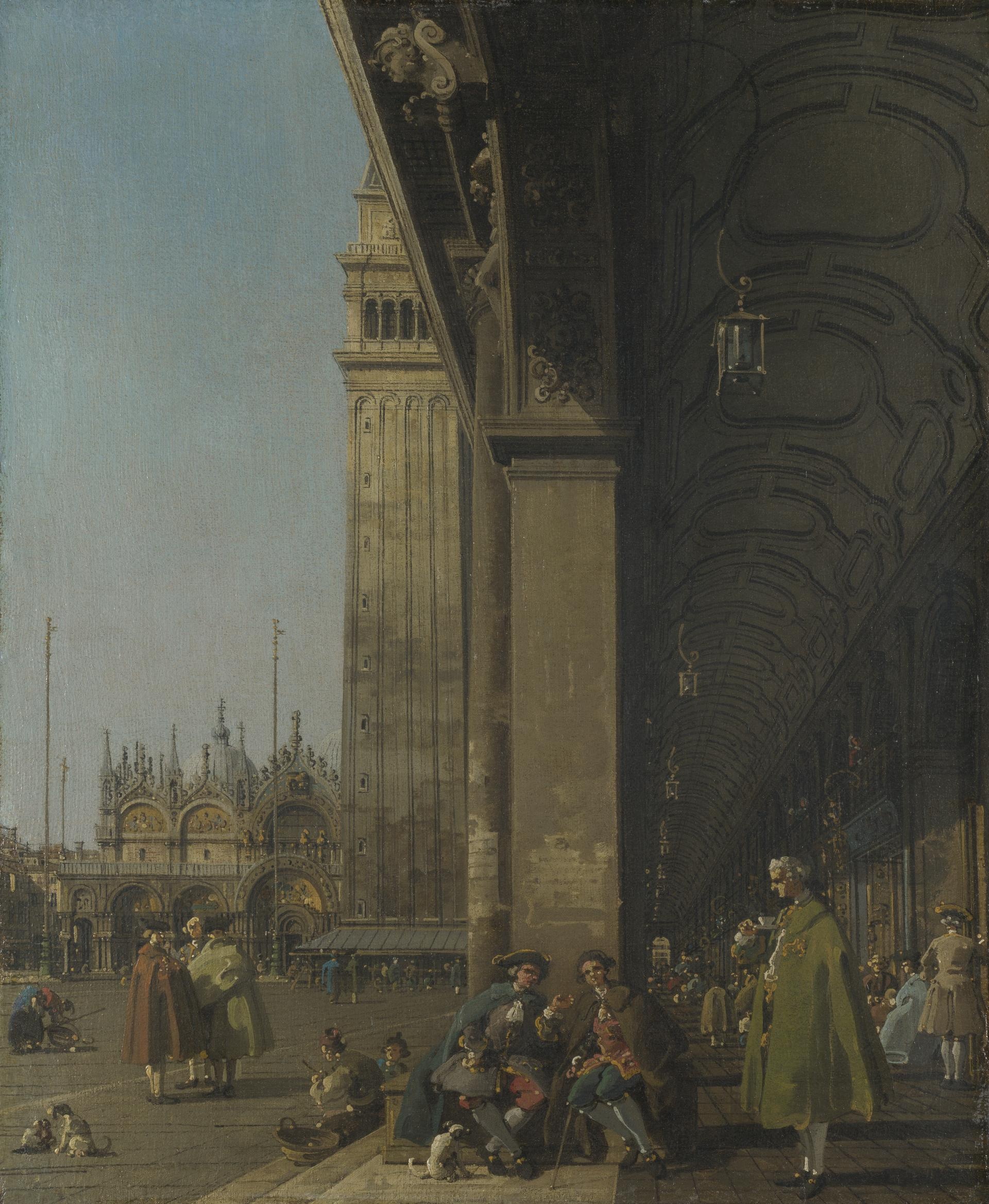 Piazza San Marco masterpiece, Canaletto's Venice, Italian art, National Gallery, 1920x2340 HD Phone
