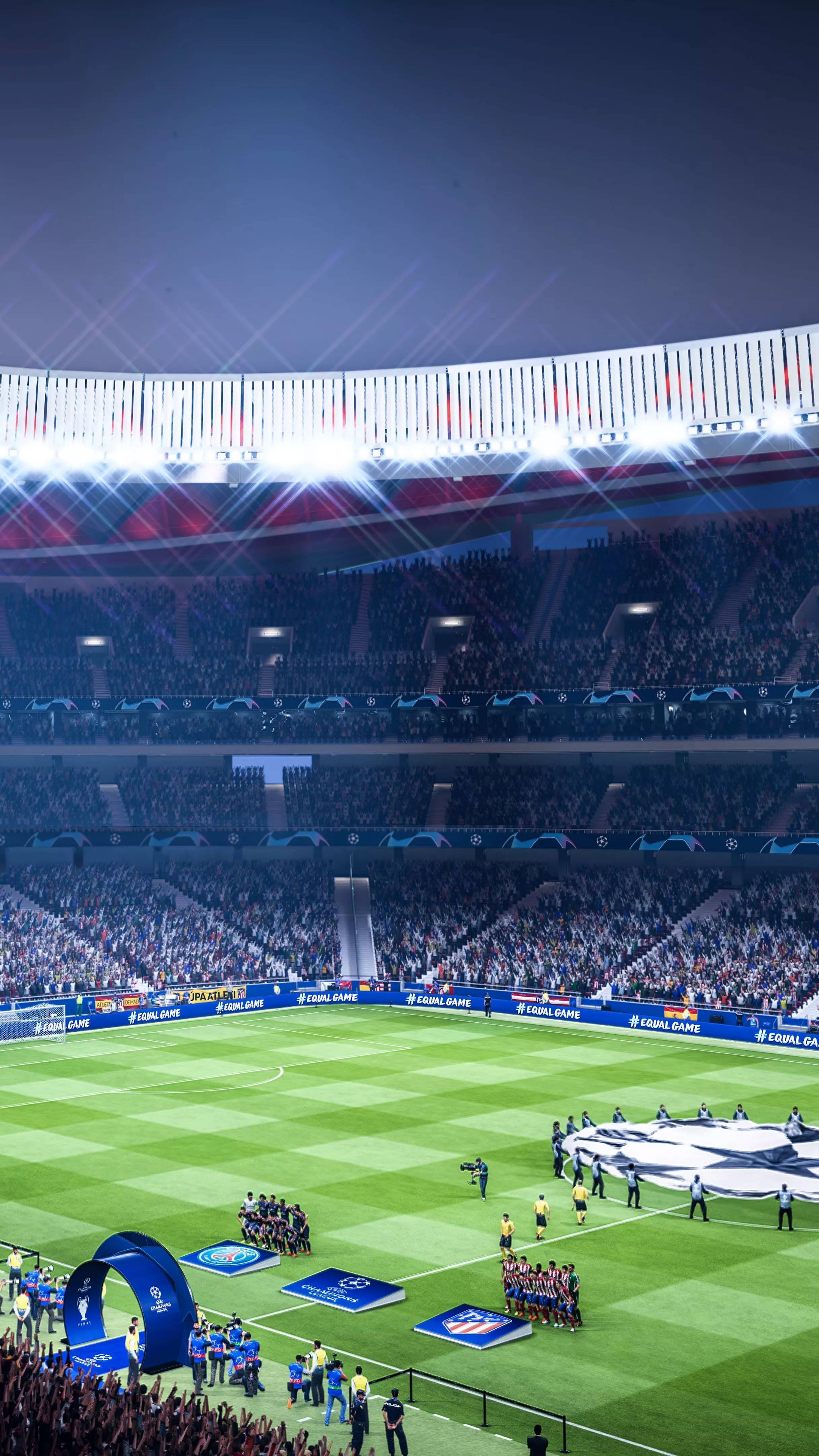 Football Stadium, FIFA 19 E3 2018, Screenshot wallpaper, High resolution, 2160x3840 4K Phone