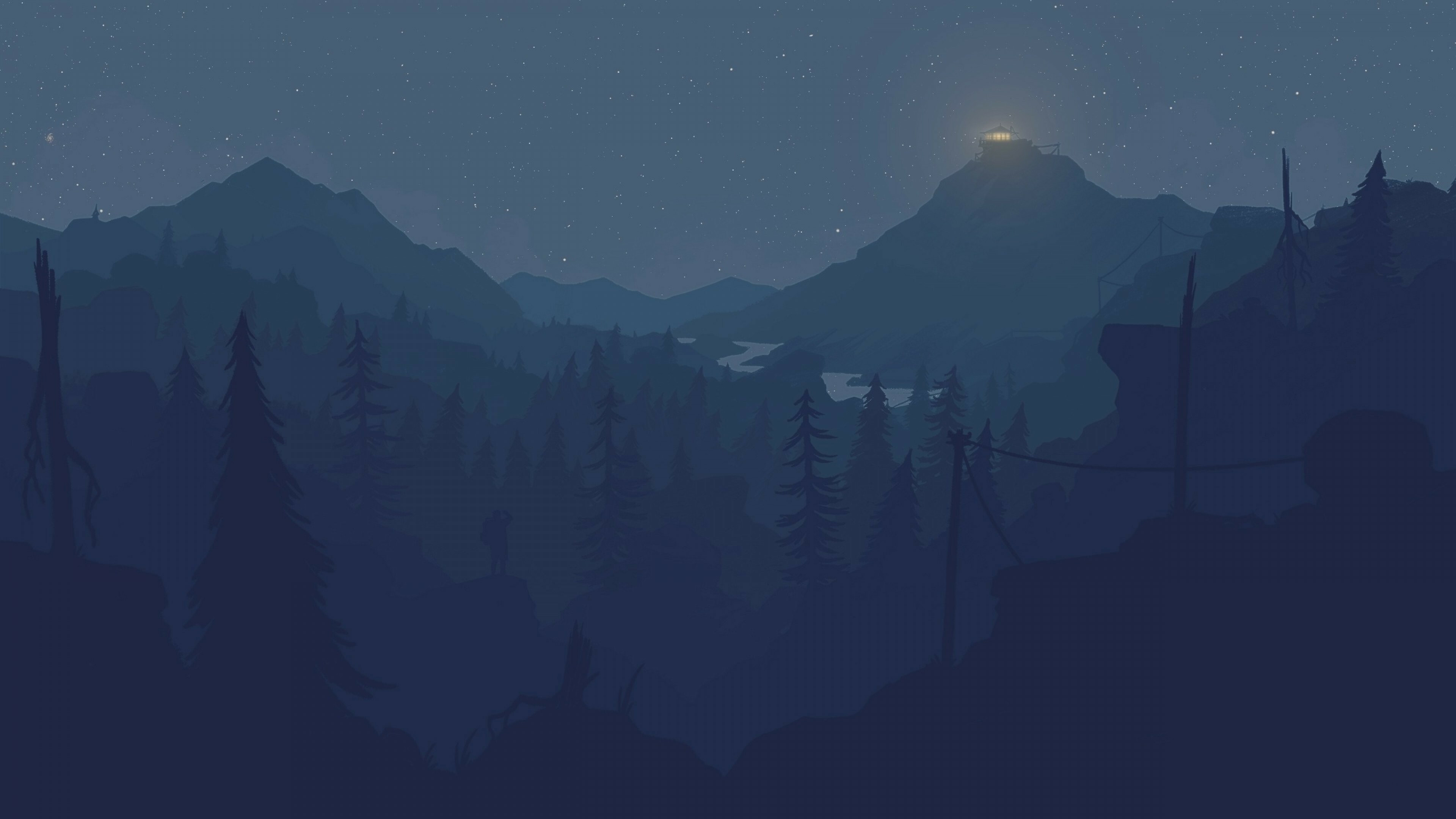 Firewatch: The game design draws inspiration from New Deal advertisements by the National Park Service and field research conducted in Yosemite National Park. 3840x2160 4K Background.
