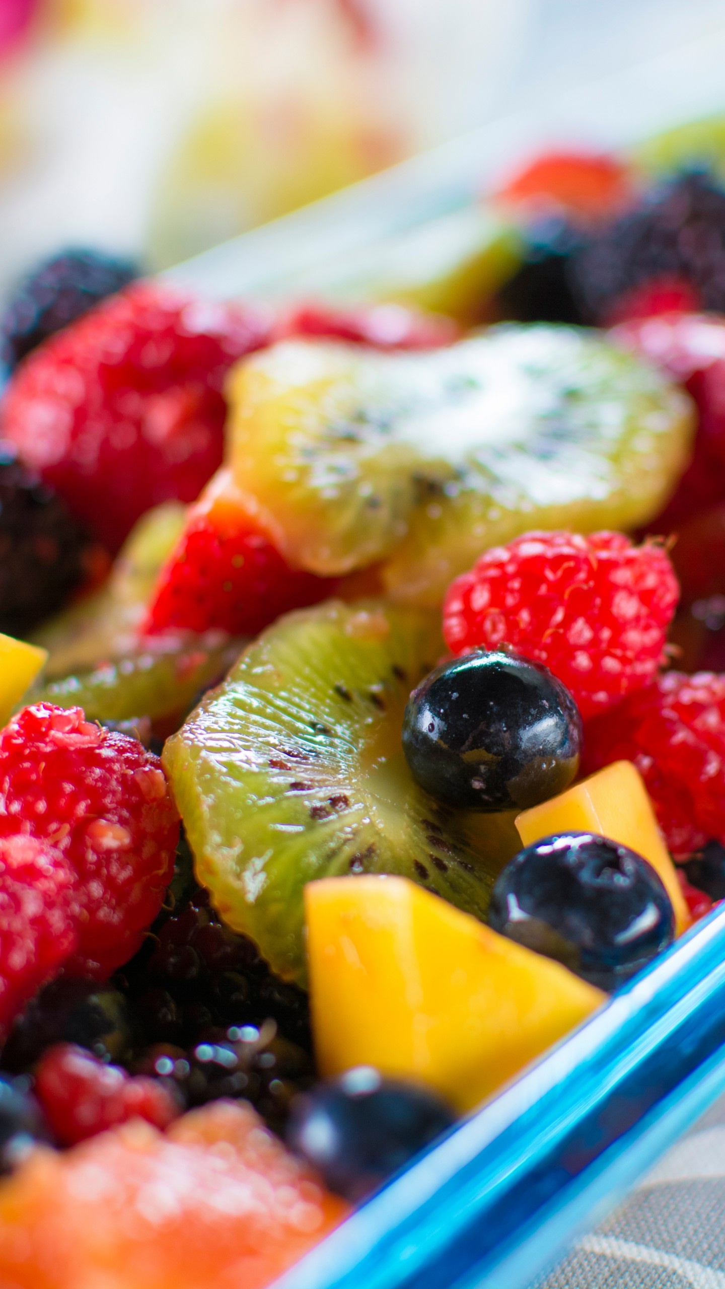 Fresh fruit salad, Mixed berries, Tropical delight, Wholesome and flavorful, 1440x2560 HD Handy