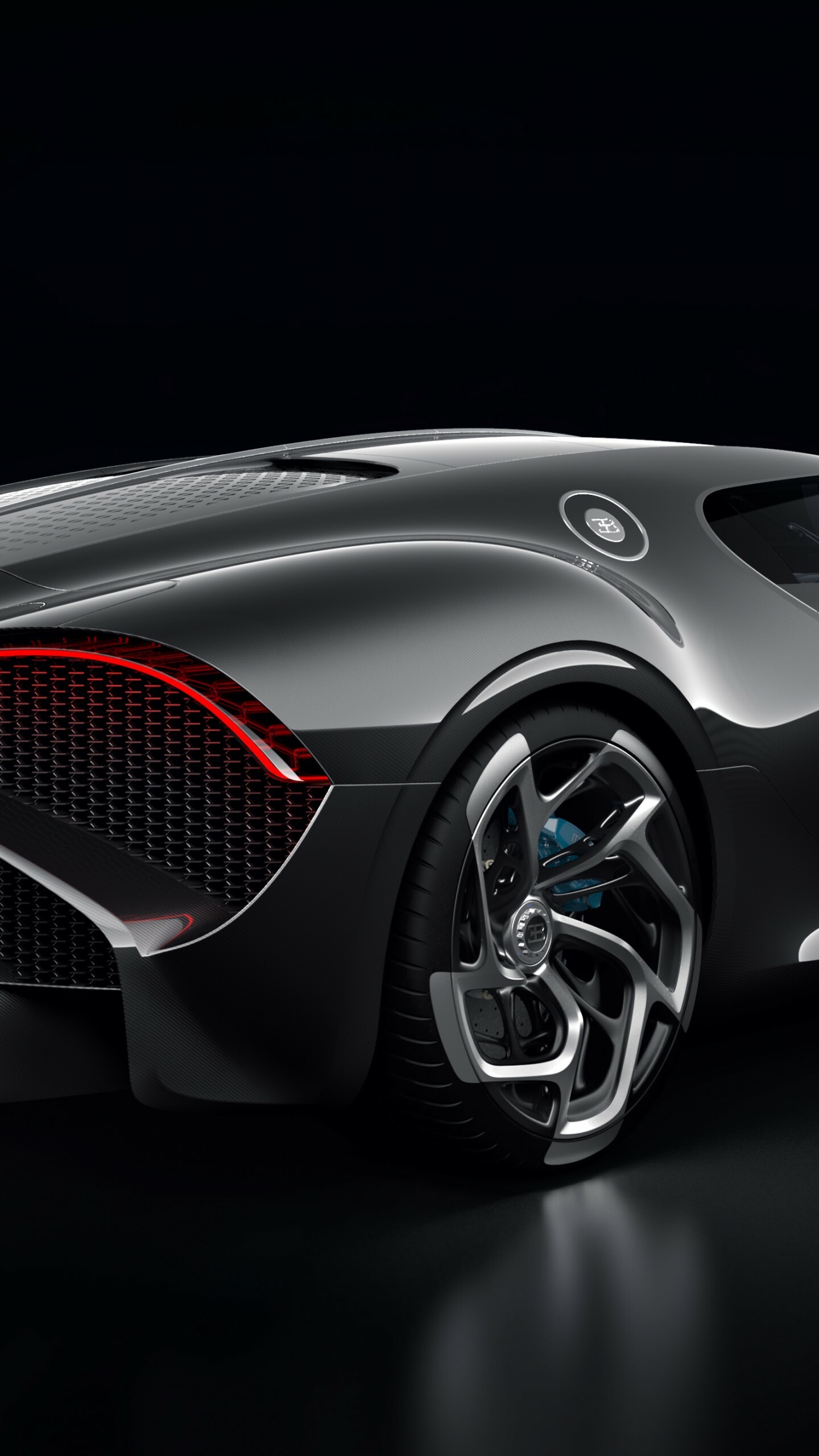 Bugatti La Voiture Noire: Introduced at the Geneva Motor Show 2019, 2019 Cars, Supercar. 1440x2560 HD Background.