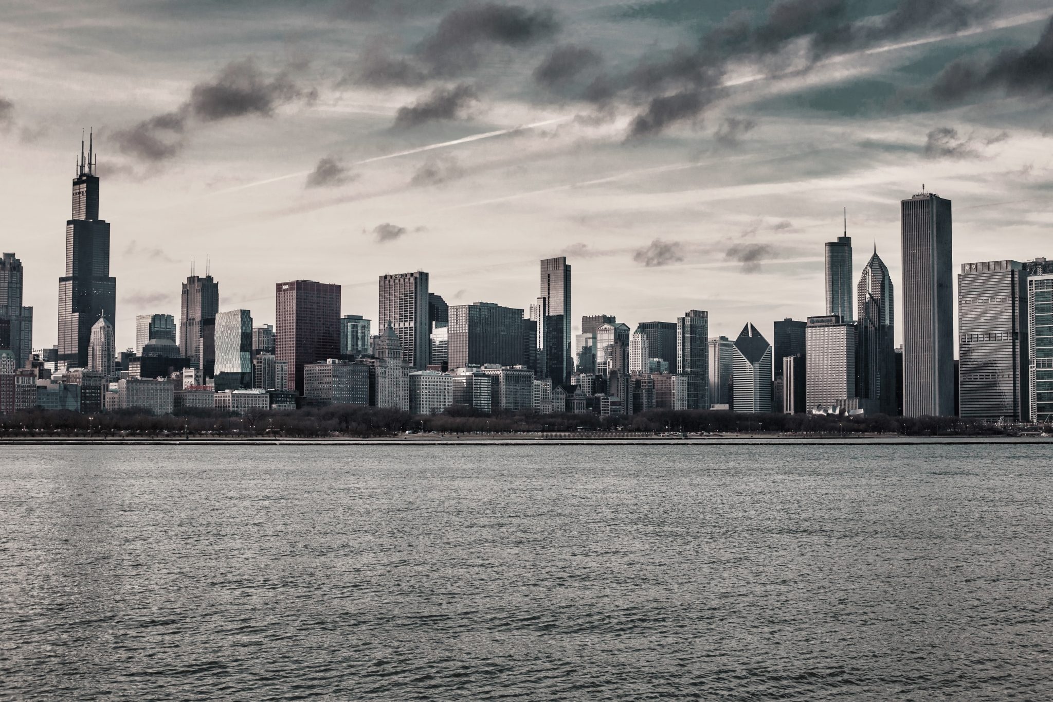 Black and White Chicago Skyline, Monochrome magic, Timeless architecture, Chicago views, 2050x1370 HD Desktop