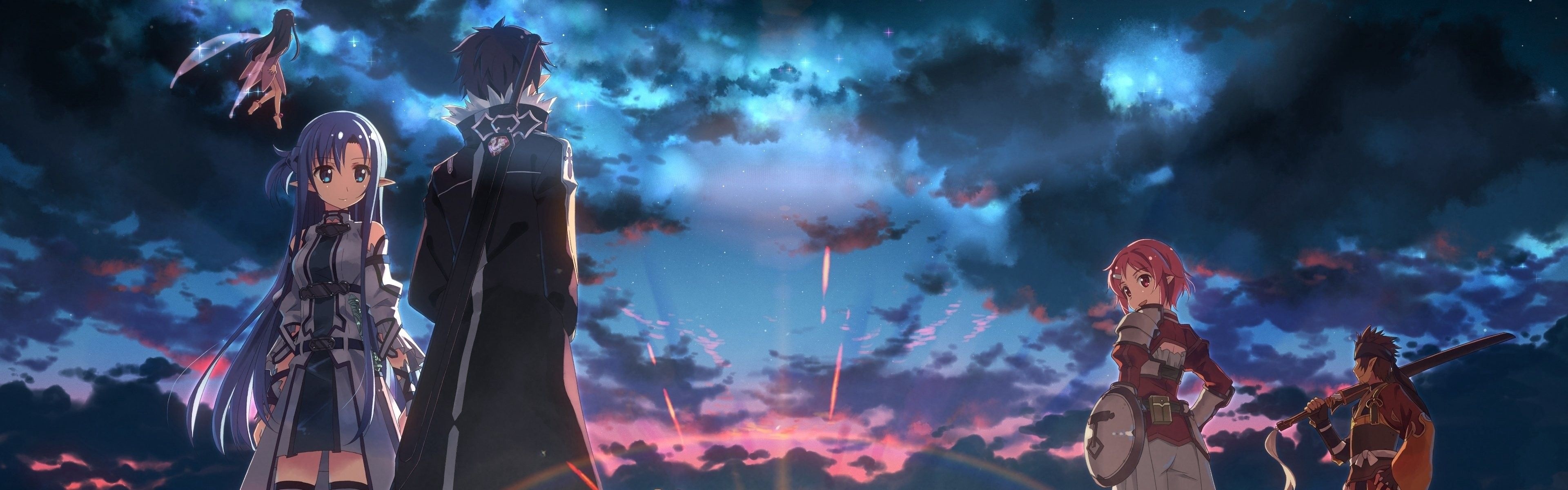 Sword Art Online anime, Dual monitor wallpapers, 3840x1200 Dual Screen Desktop