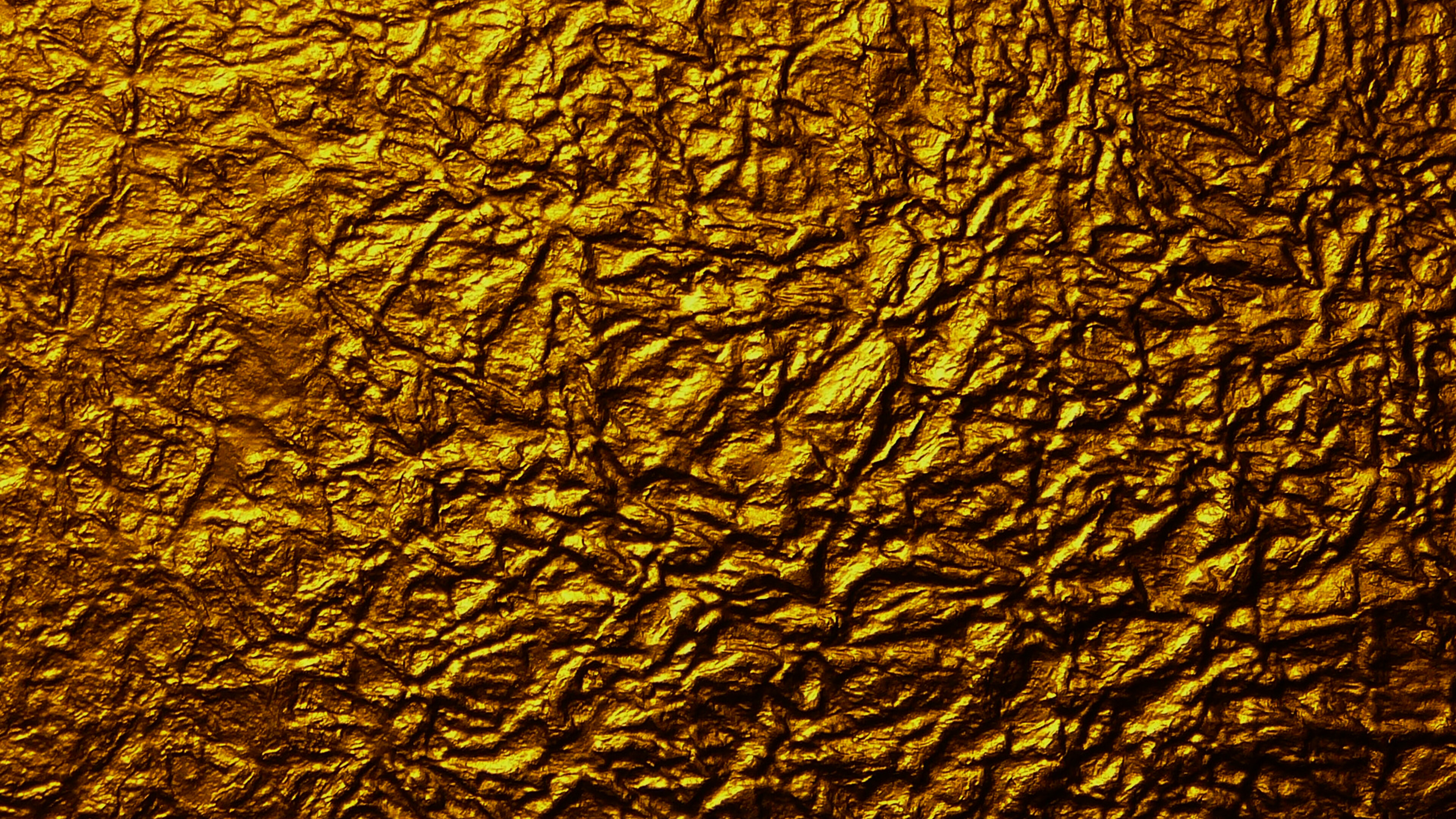Gold Foil: Texture, Soil, Pattern, Metal texture. 3840x2160 4K Background.