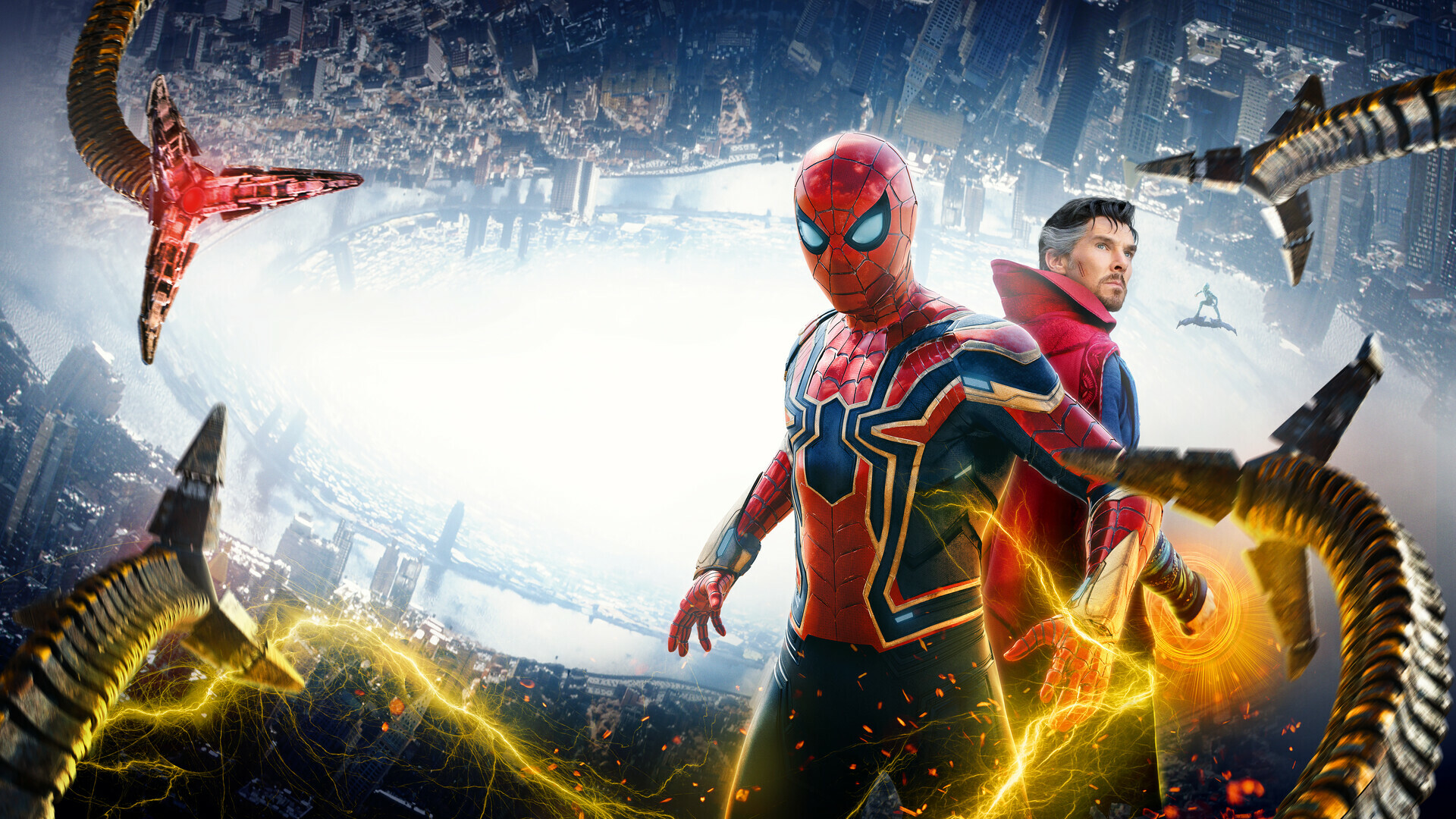 Spider-Man: No Way Home: The film became Sony's highest-grossing film in history. 1920x1080 Full HD Background.