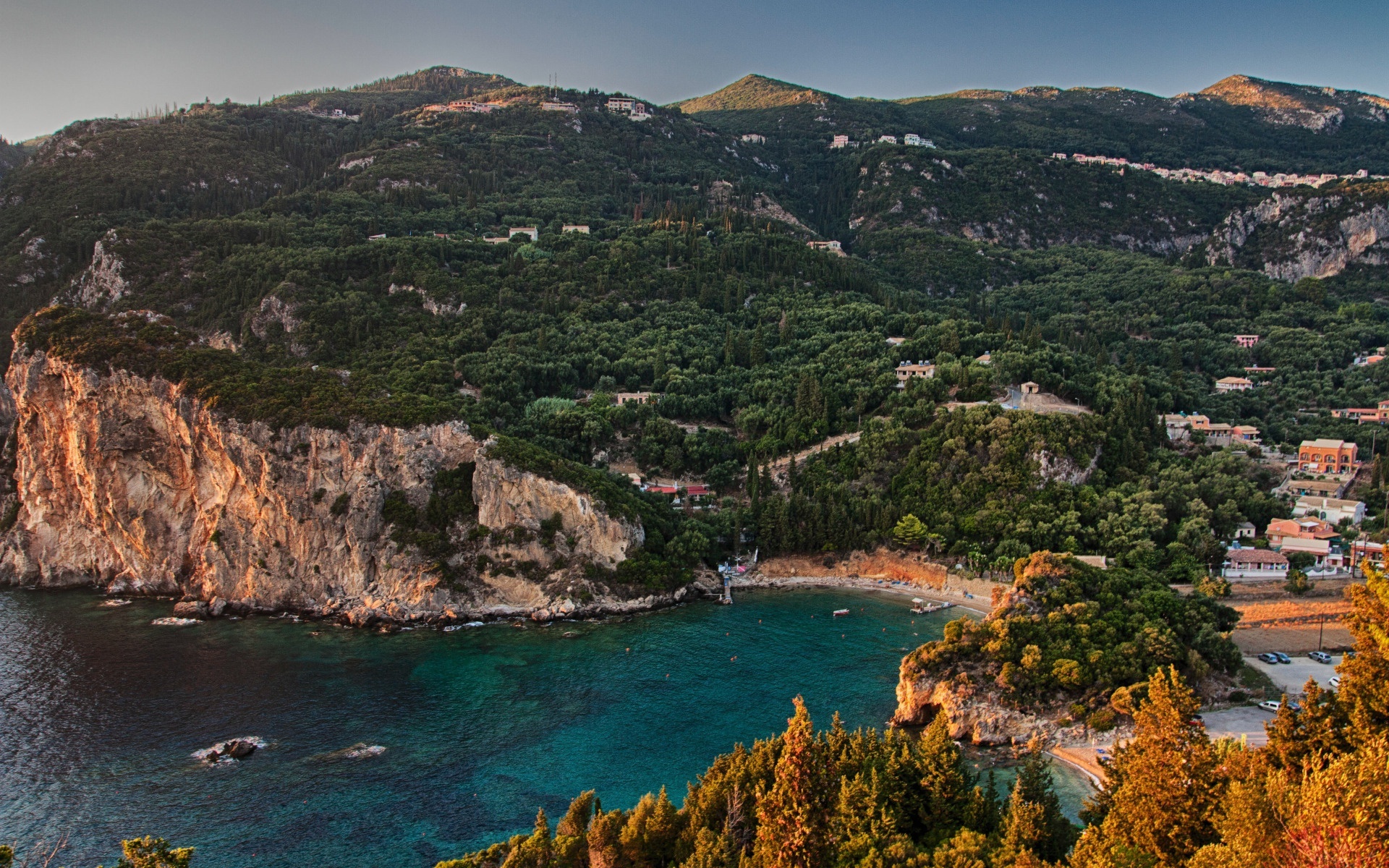 Corfu travels, Greek island sunset, Ionian Sea, Landscape, 1920x1200 HD Desktop