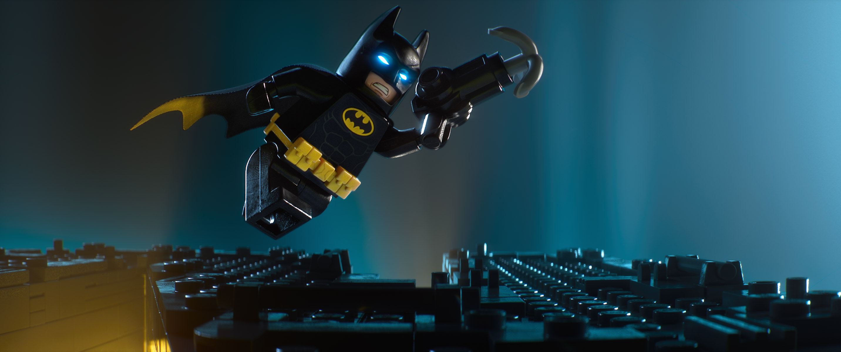 Lego Batman characters, Animated adventure, Gotham City guardian, Epic showdown, 2870x1200 Dual Screen Desktop