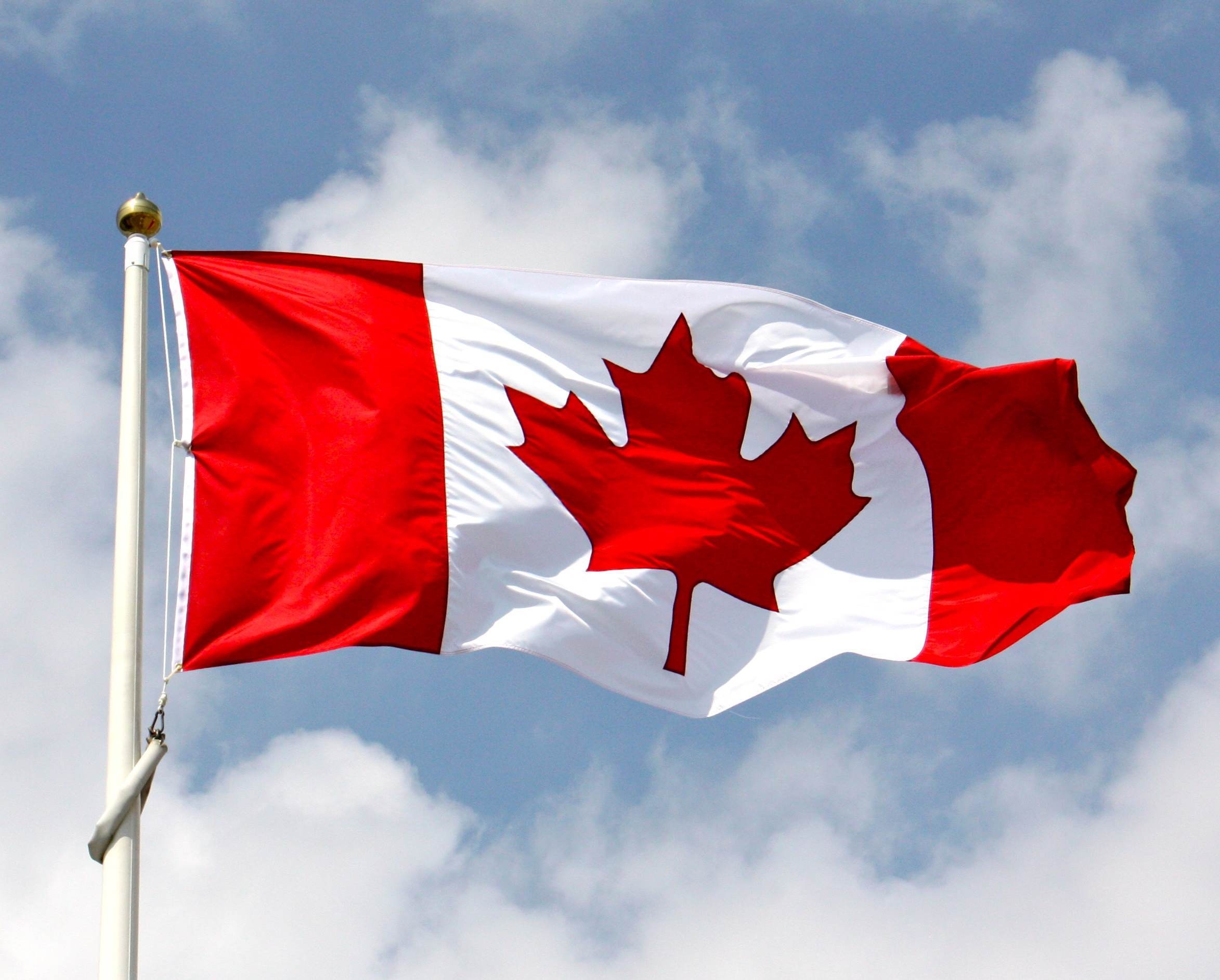 Flag: The Maple Leaf, Canada, Adopted	February 15, 1965. 2350x1890 HD Background.