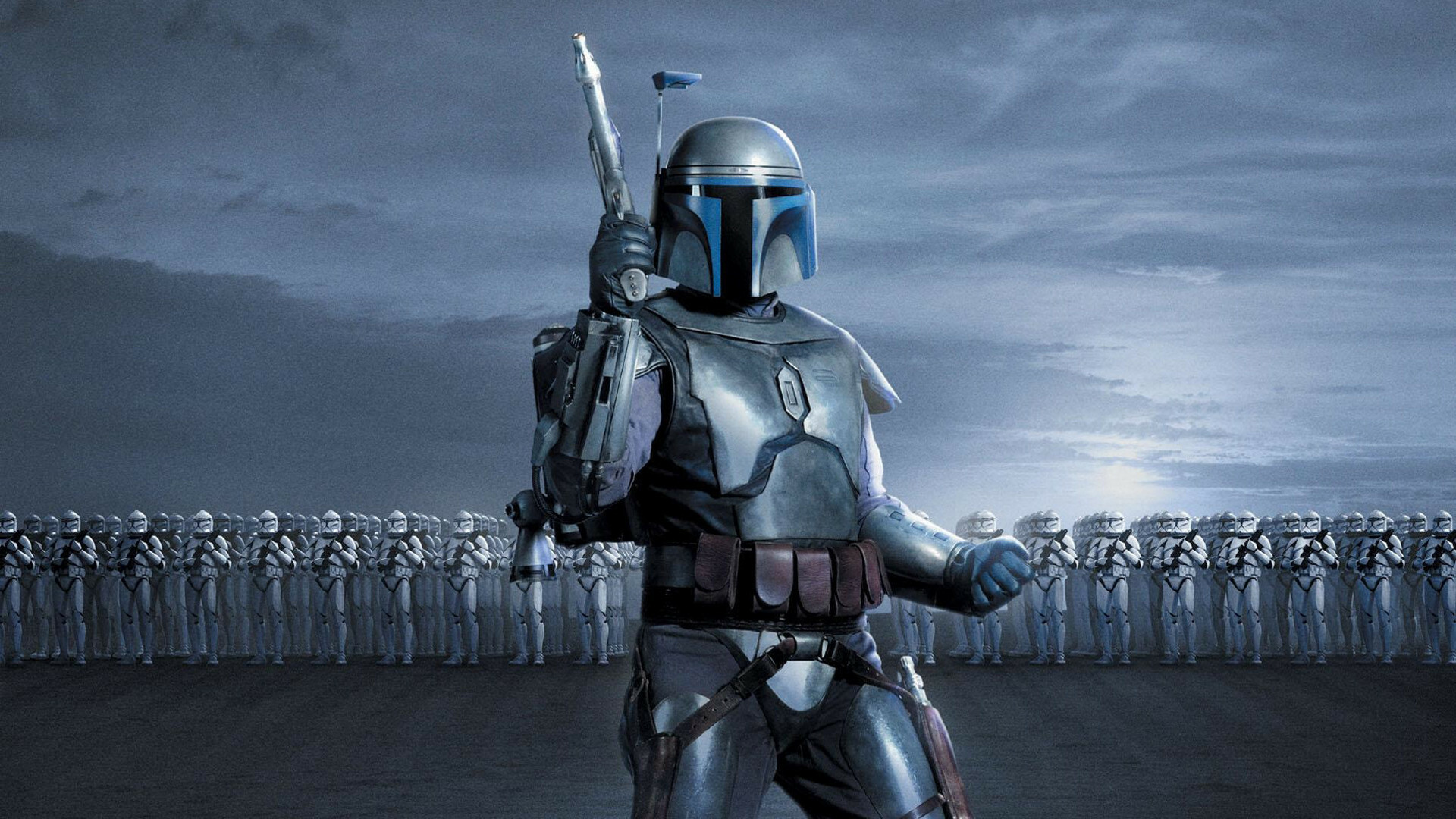 Star Wars: Jango Fett, A fictional character, First appeared as an antagonist in the 2002 film Attack of the Clones. 1920x1080 Full HD Background.