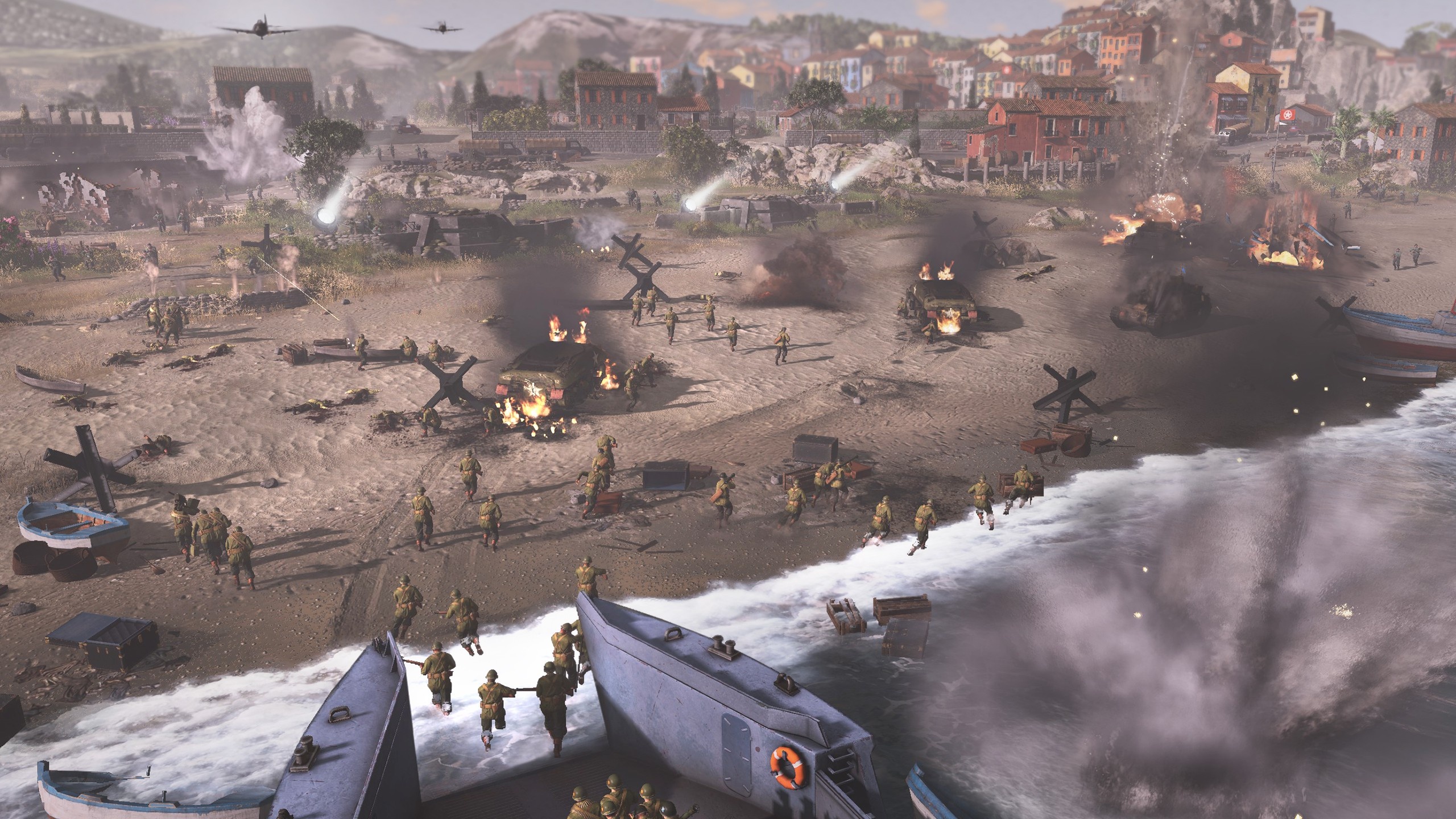 Company of Heroes 3: The game set in a Mediterranean environment, with fighting throughout Italy and Africa. 2560x1440 HD Background.