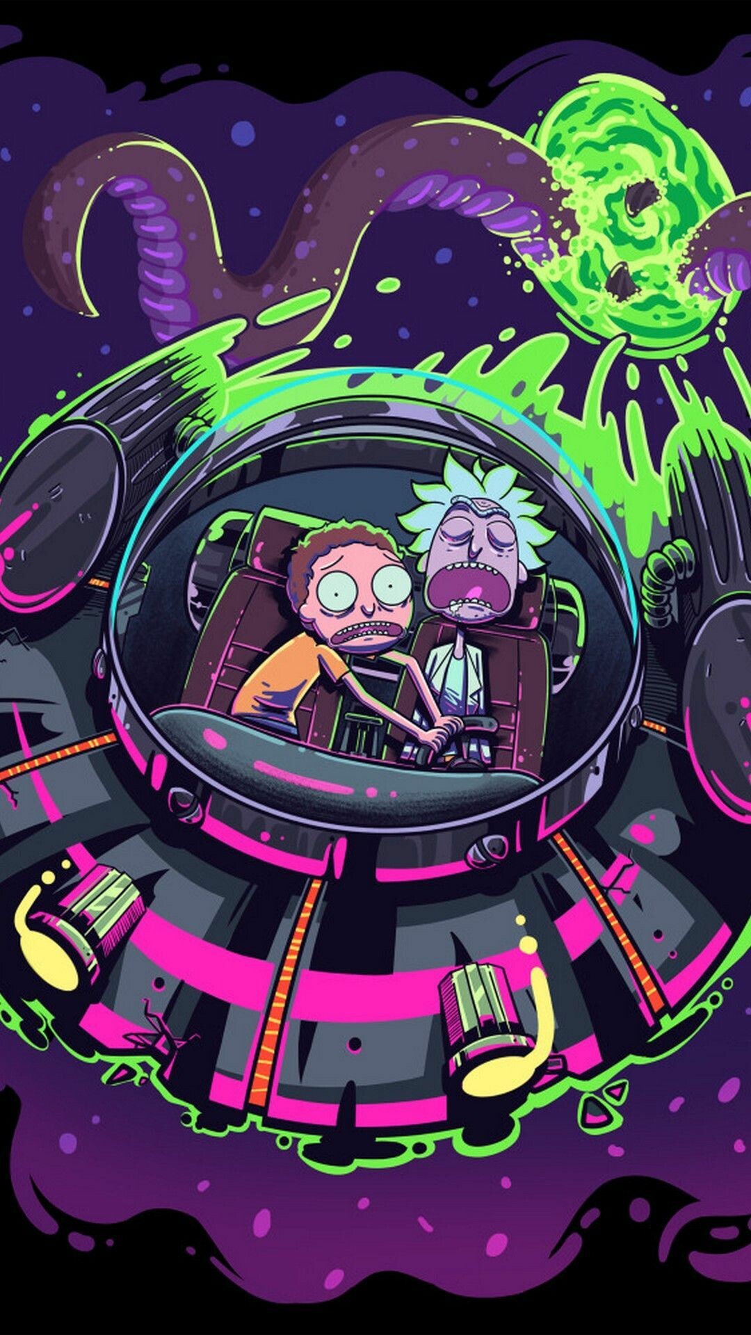 Rick and Morty: Morty is generally accepted as being based on Marty from Back to the Future. 1080x1920 Full HD Background.