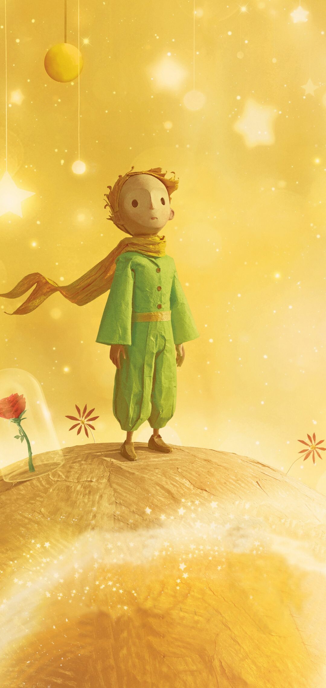 The Little Prince: A young girl strikes up a friendship with her neighbor, an eccentric aviator who tells her stories about a boy from a far-away asteroid whom he once met in the desert. 1080x2280 HD Background.