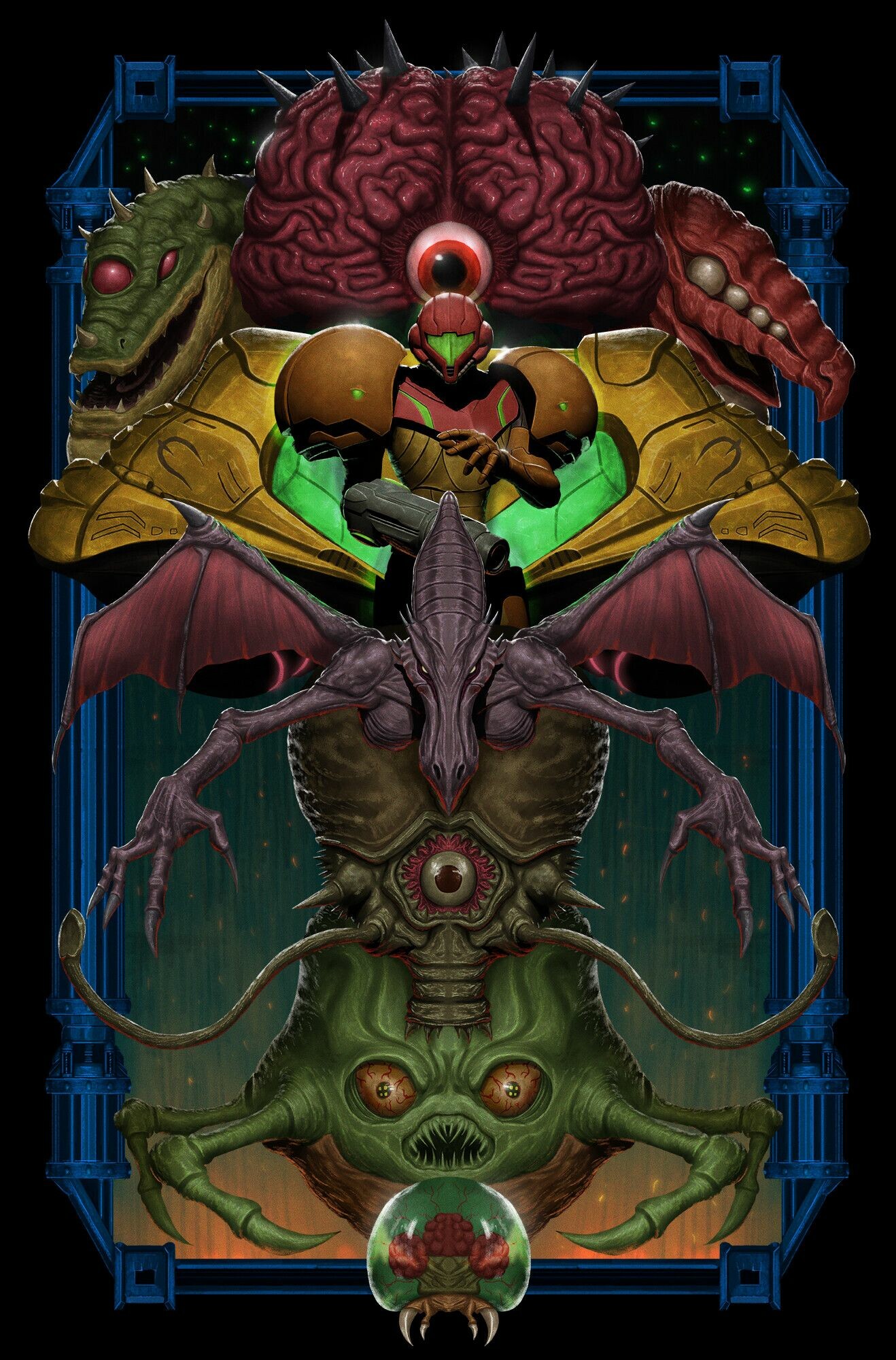 Metroid Dread: Supernatural creature, Illustration, Action video game. 1320x2000 HD Background.