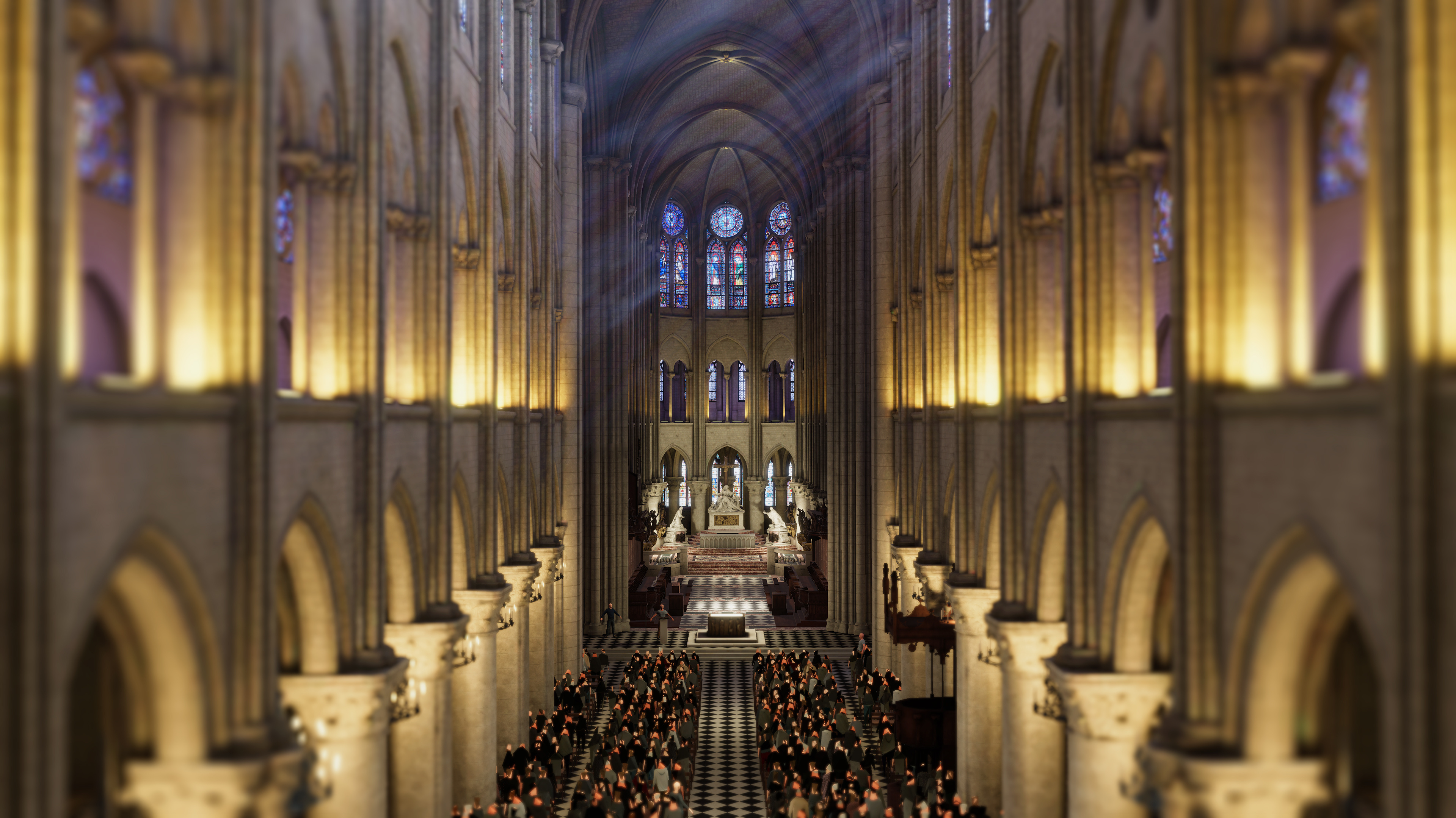 Notre-Dame Cathedral, Travels, VR recreation, Emissive experience, 3840x2160 4K Desktop
