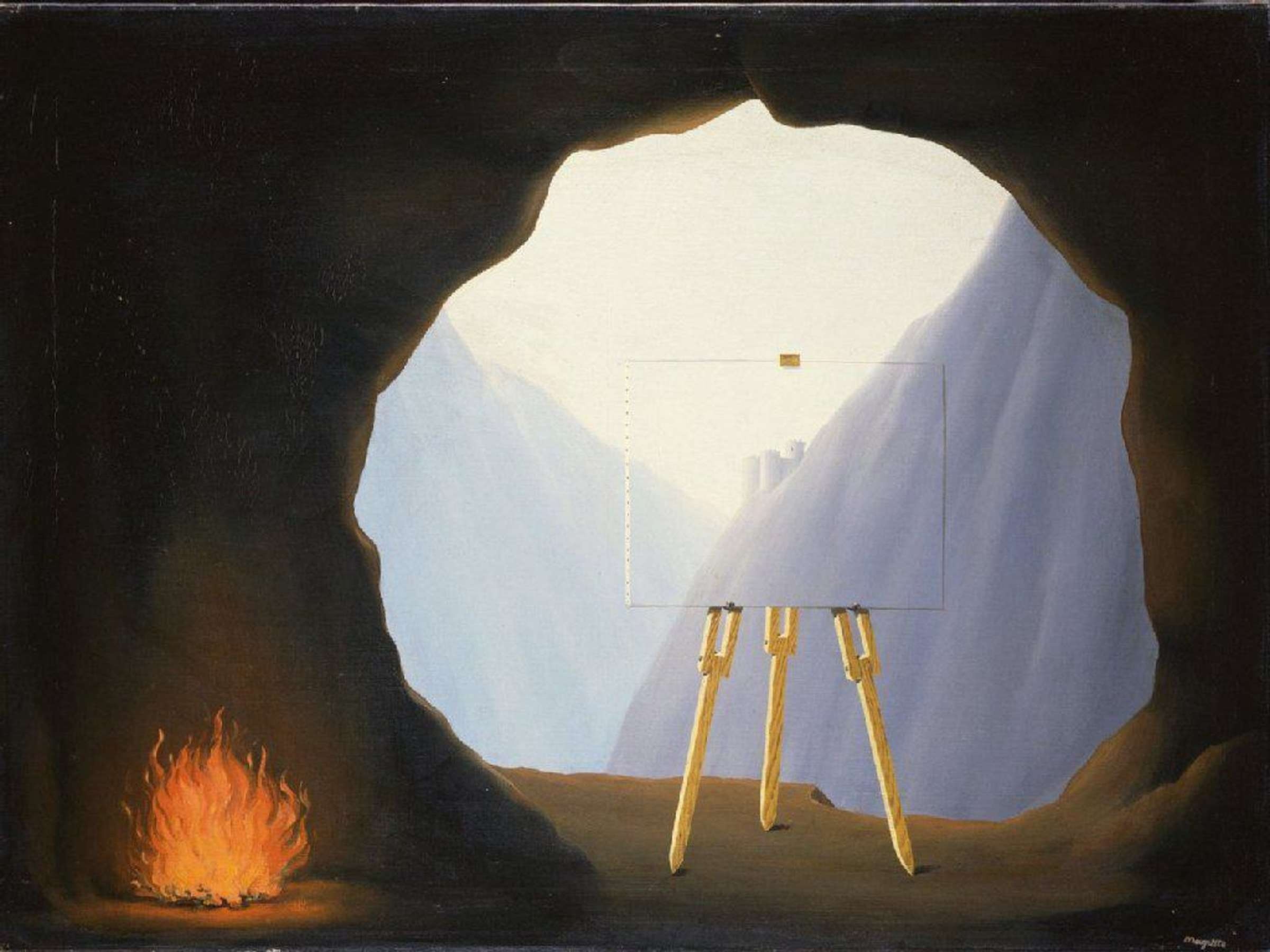 Magritte and painting, Artistic dilemma, Surrealistic art, Creativity exploration, 2400x1800 HD Desktop