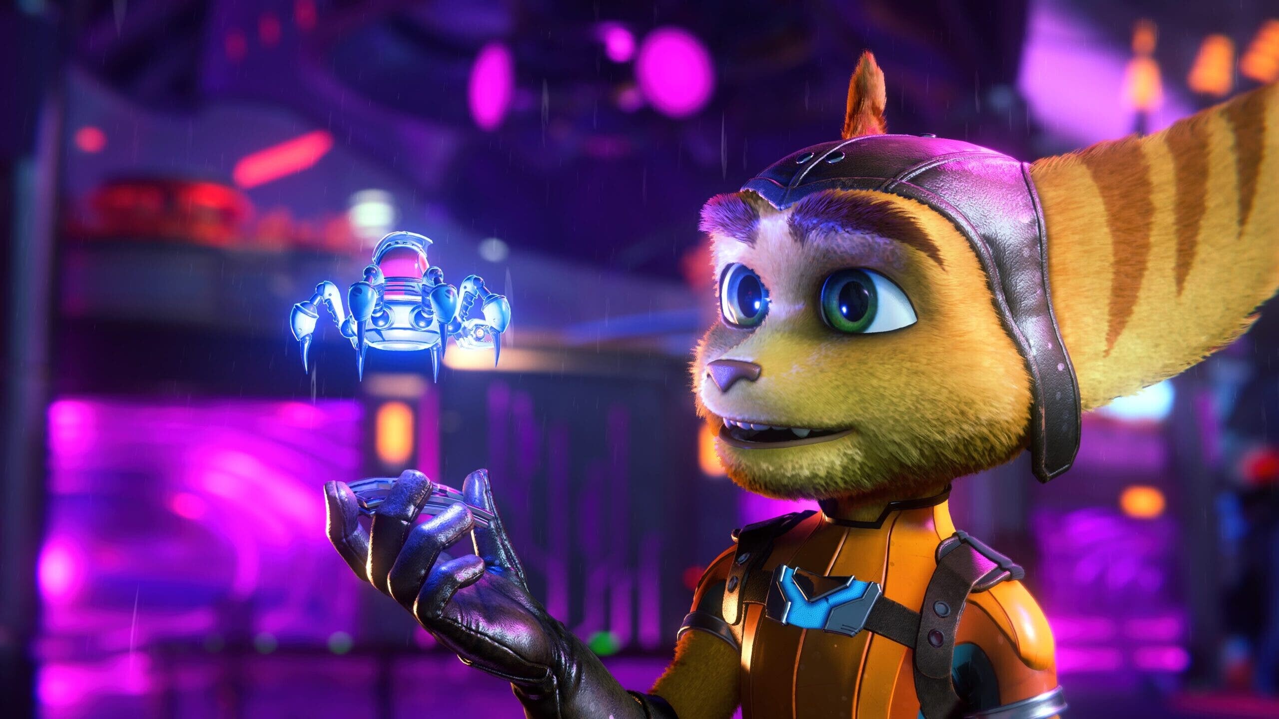 Ratchet and Clank: Rift Apart: A feline humanoid known as a Lombax. 2560x1440 HD Background.