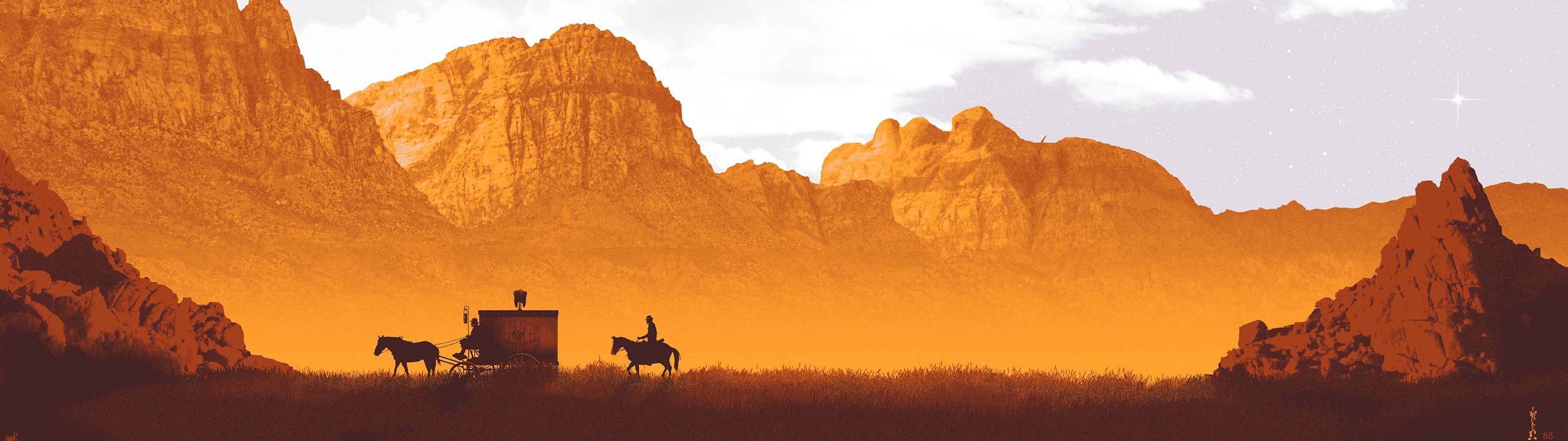 Django Unchained: Former slave-turned-hired gun teams up with a German bounty hunter to free his wife from a tyrannical plantation owner. 3840x1080 Dual Screen Wallpaper.