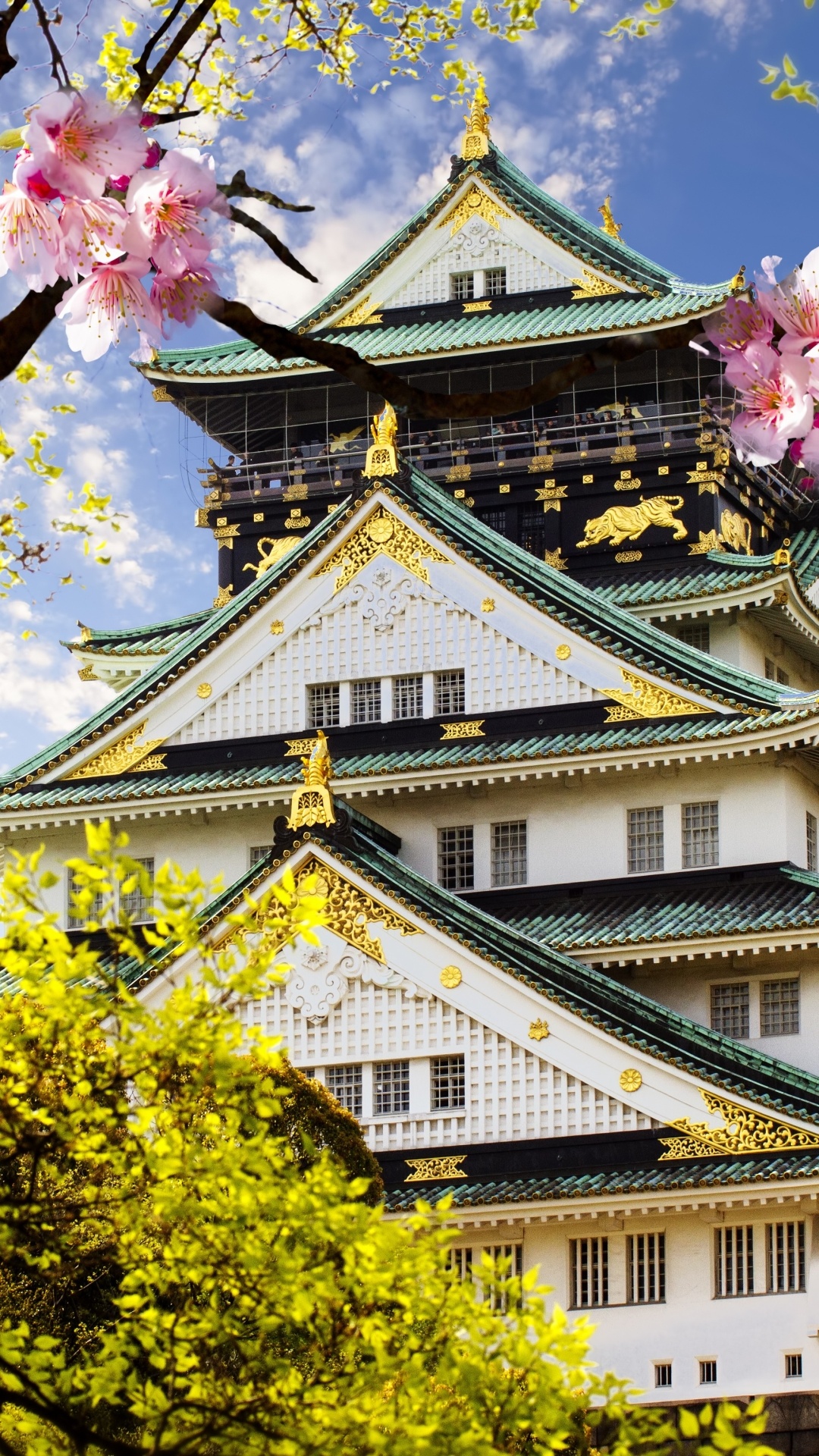 Osaka Castle, Travels, Architectural marvel, Man-made wonder, 1080x1920 Full HD Phone