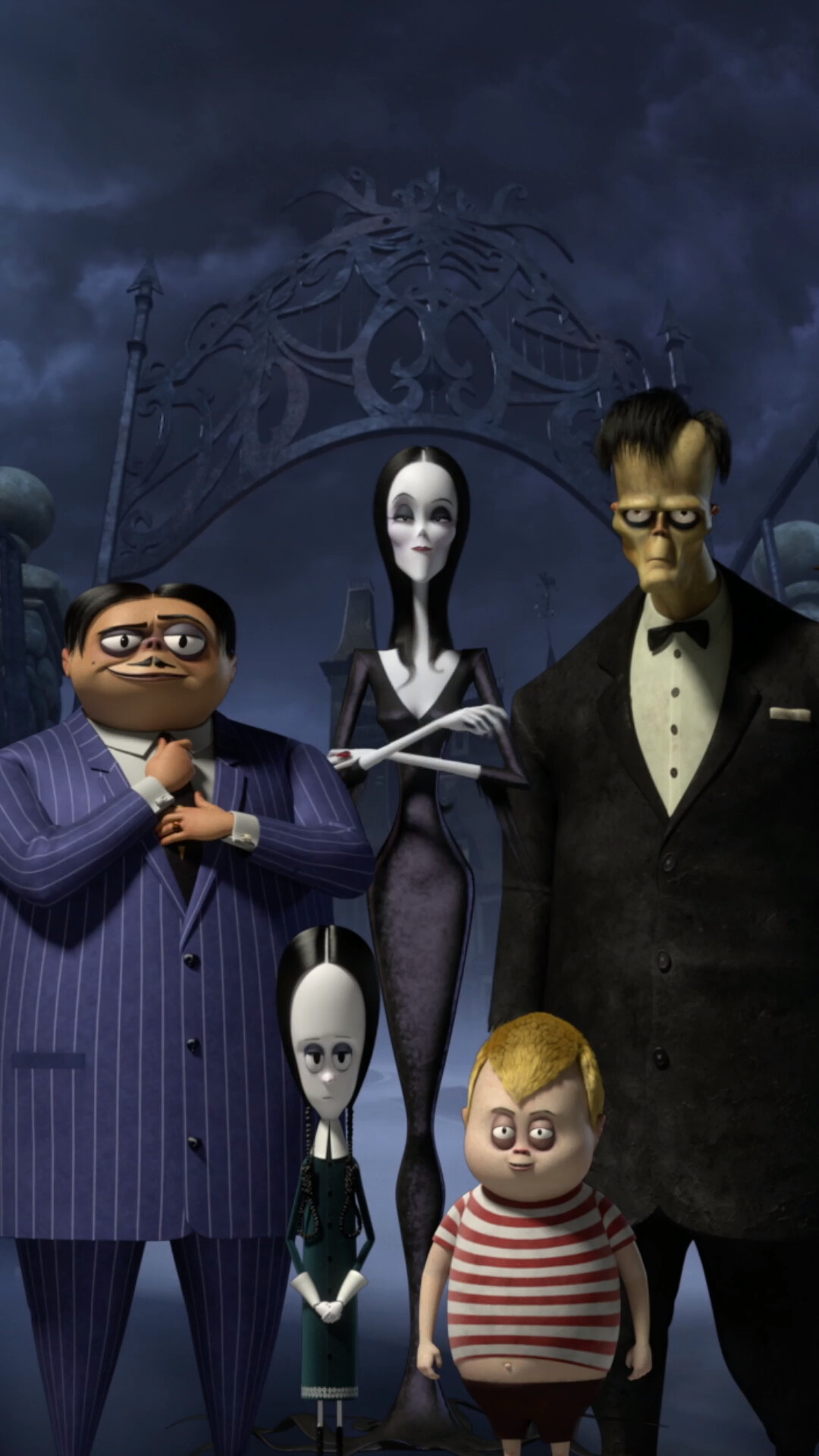 The Addams Family 2: Fictional characters from dark comedy franchise, Wednesday, Pugsley. 1080x1920 Full HD Wallpaper.
